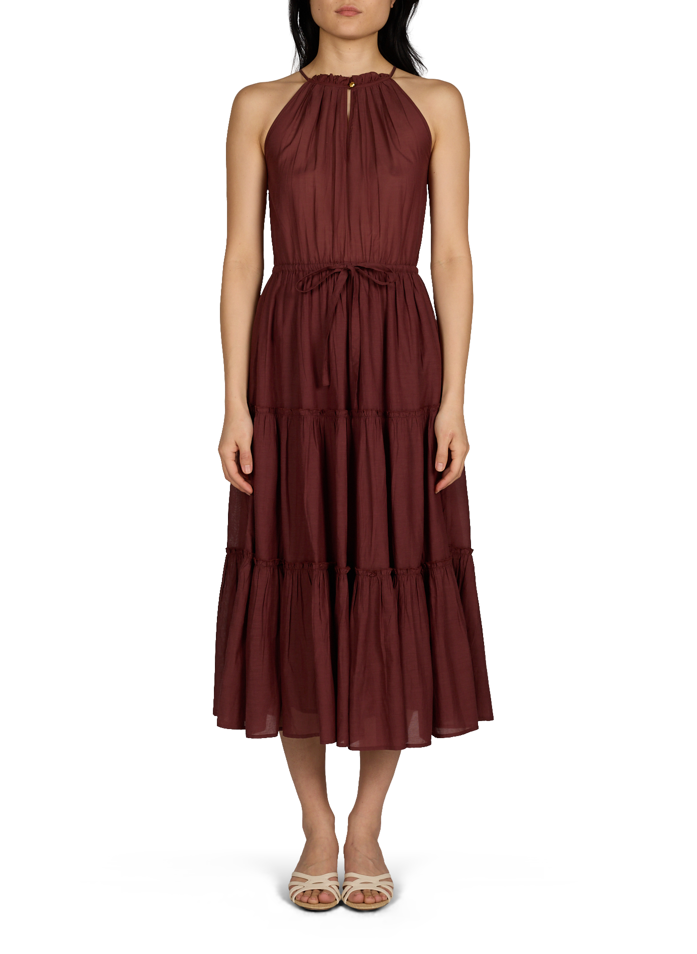 Long cotton Ritu dress PETITE MENDIGOTE Brown