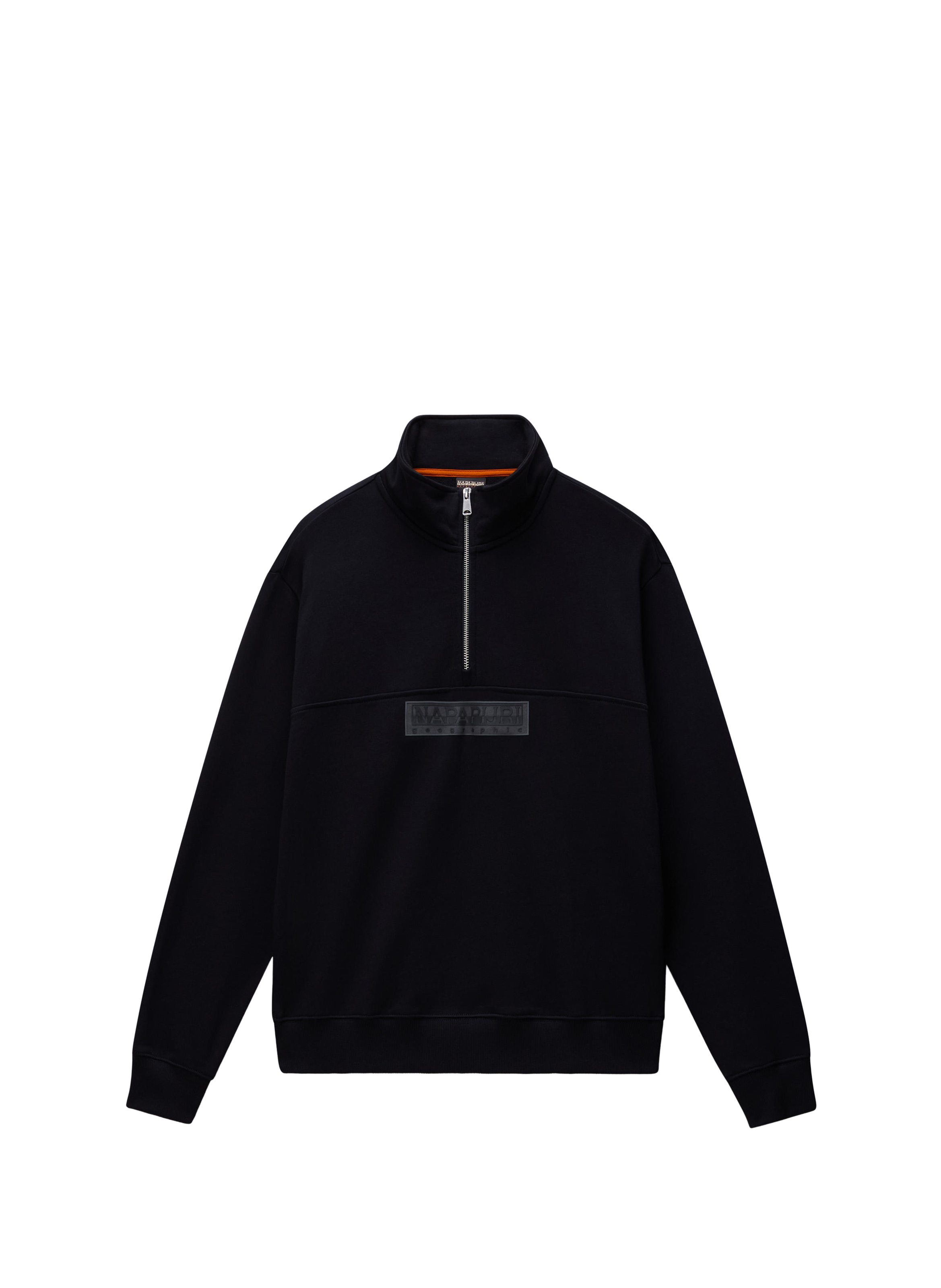 Sweatshirt French Terry zippé à logo en coton NAPAPIJRI Noir