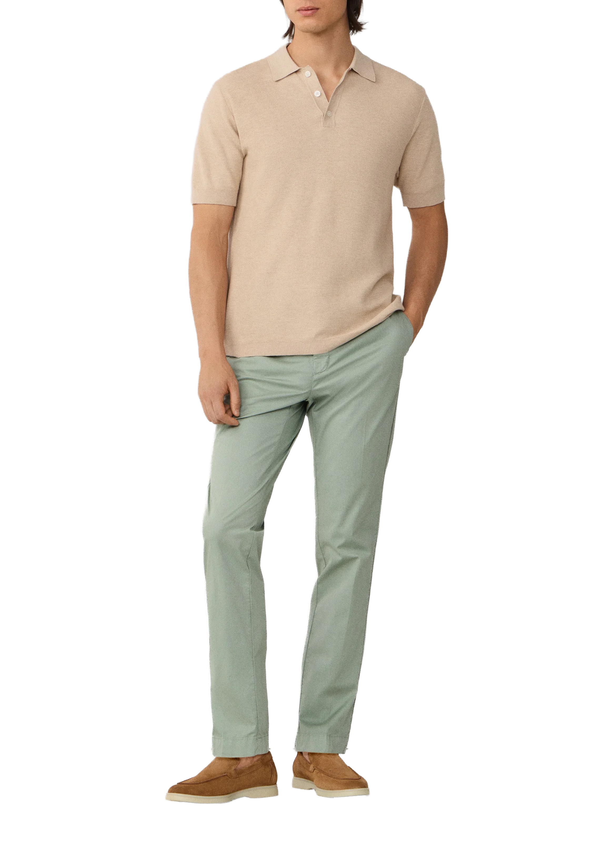 Pantalon chino slim Kensington en coton mélangé HACKETT Vert