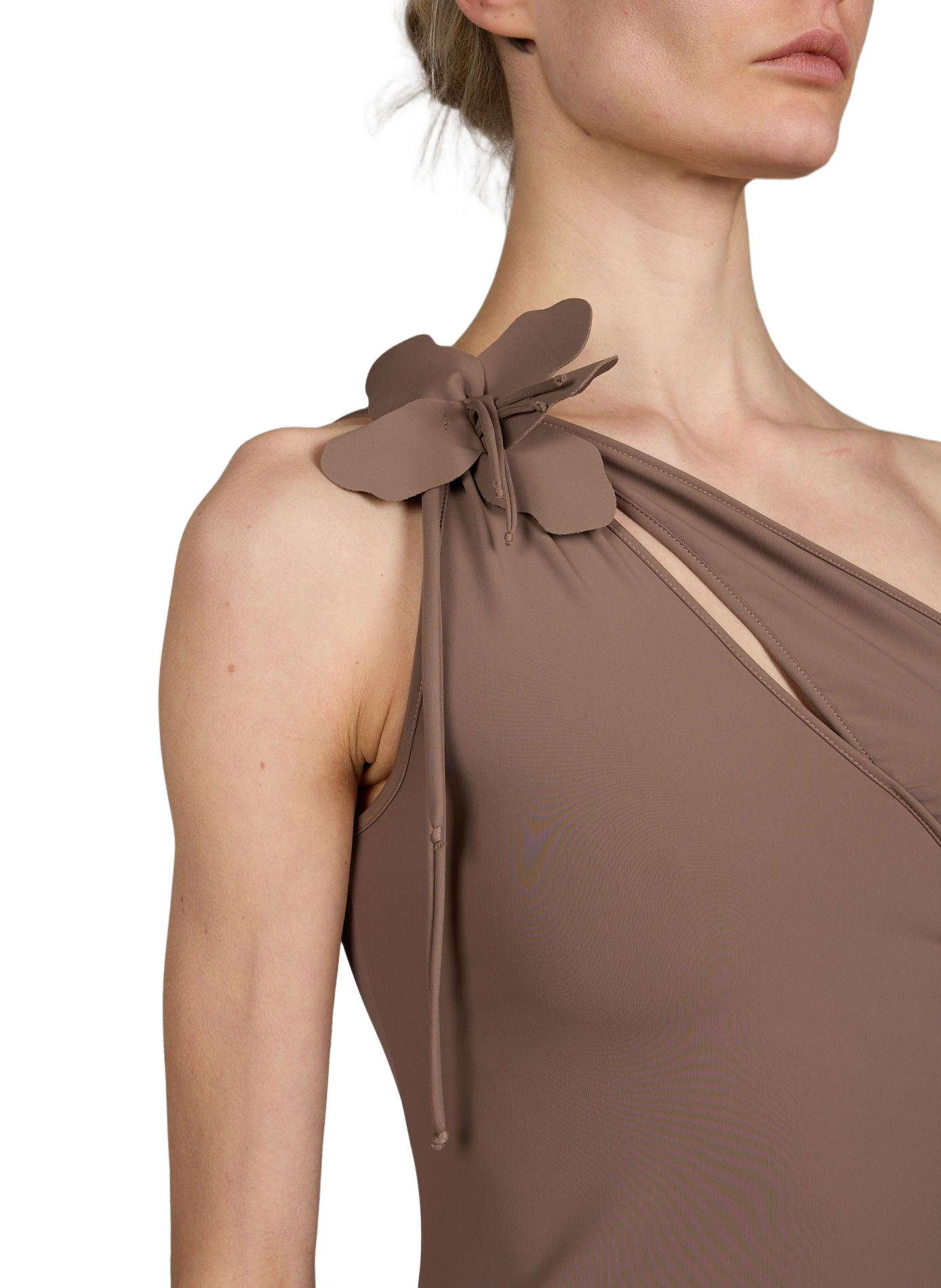 Robe avec empiècement à fleurs COPERNI Marron