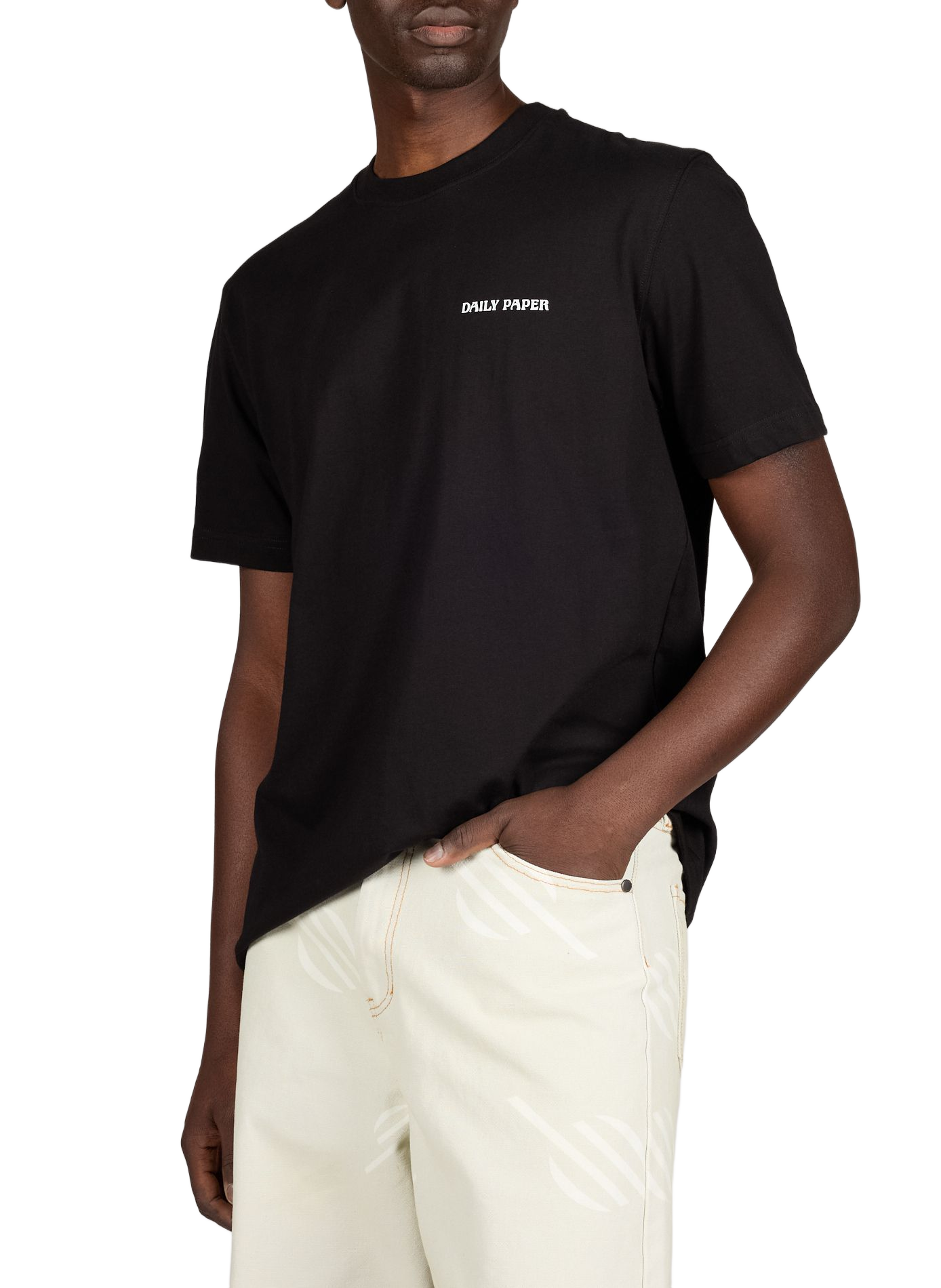 Tee-shirt col rond en coton DAILY PAPER Noir