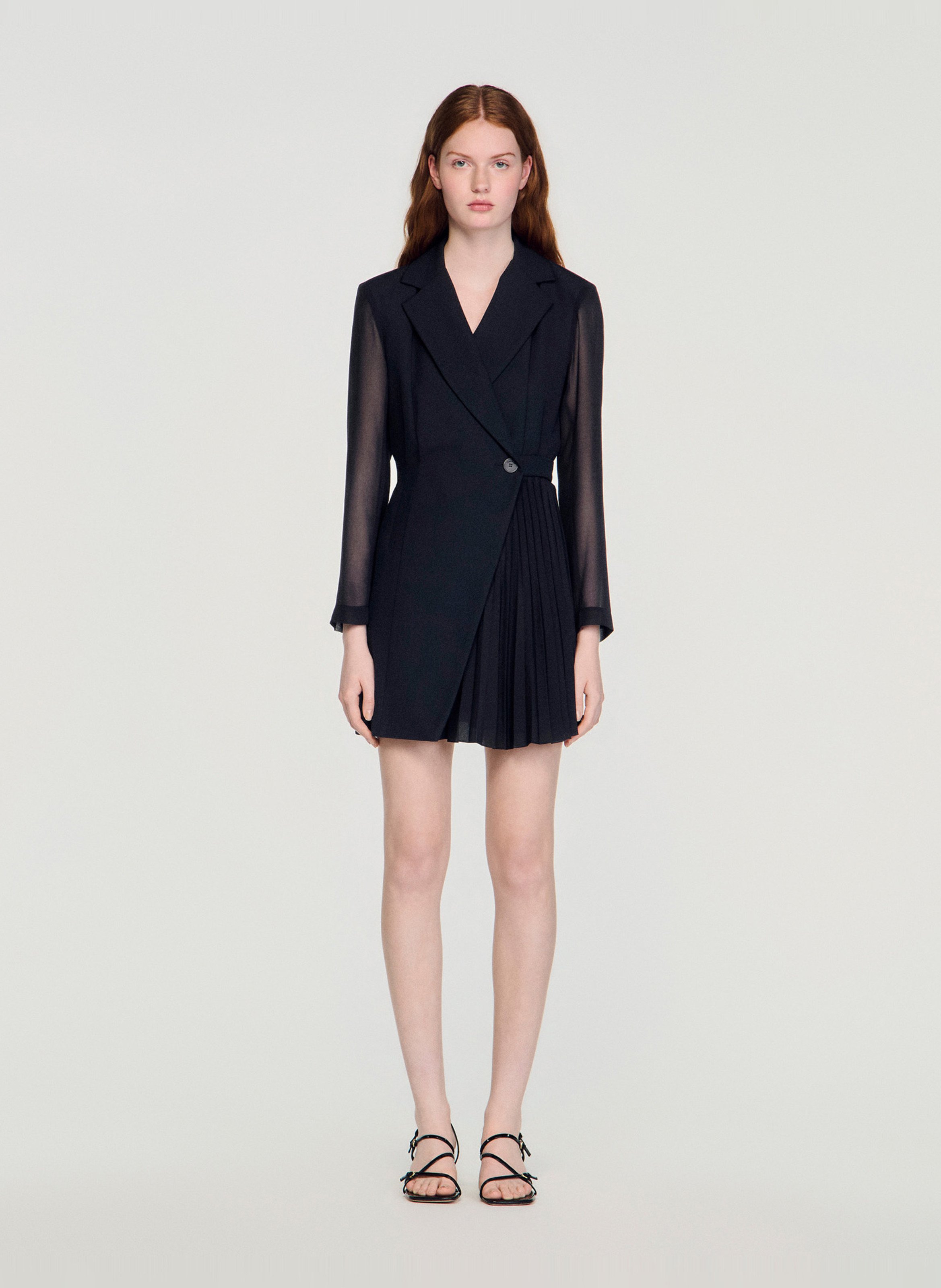 Robe courte col tailleur SANDRO Noir