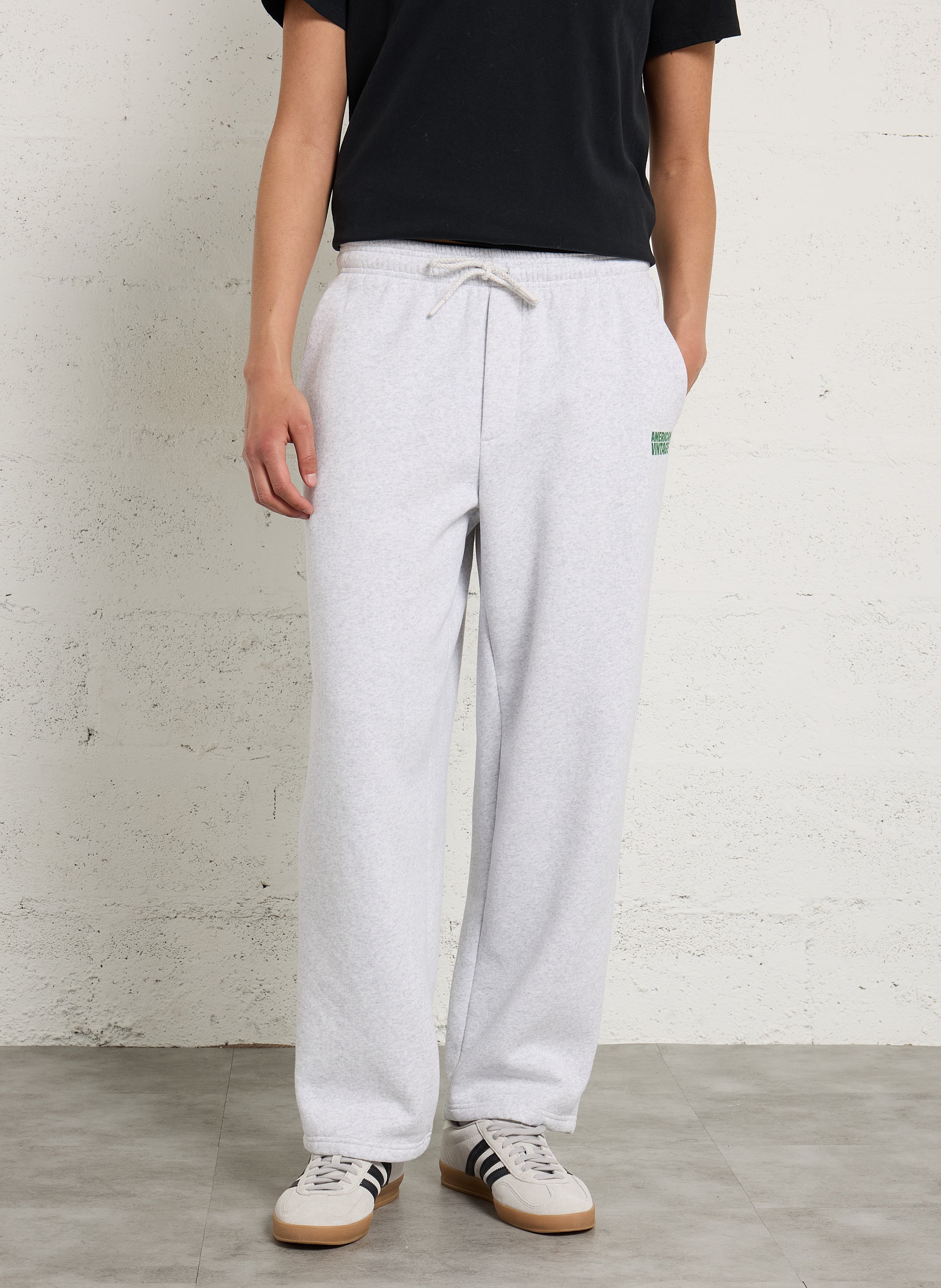 Jogging droit en molleton baptown AMERICAN VINTAGE Gris