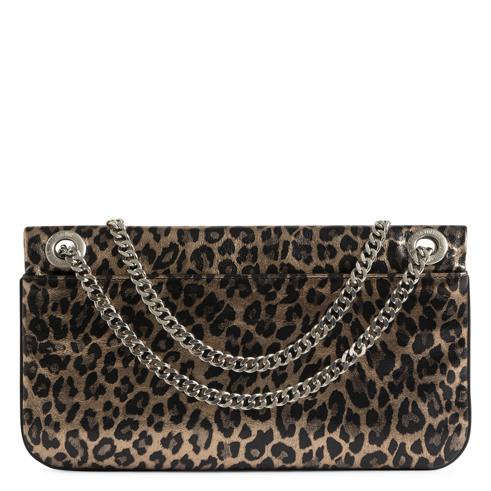 Sac bandoulière léopard métallisé en cuir rock ii ZADIG&VOLTAIRE Argent