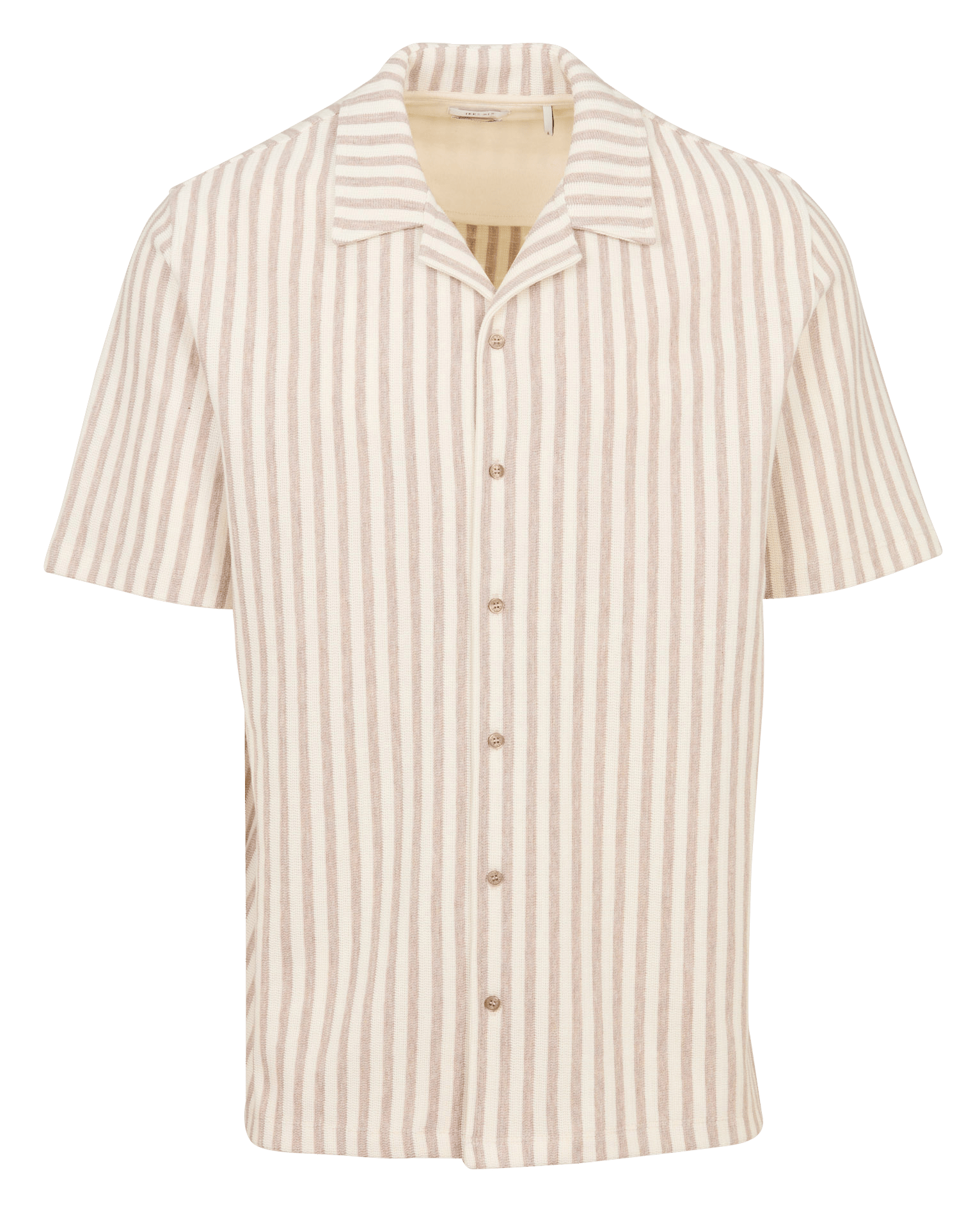 Chemise droite col classique en coton mélangé rayé IKKS Marron