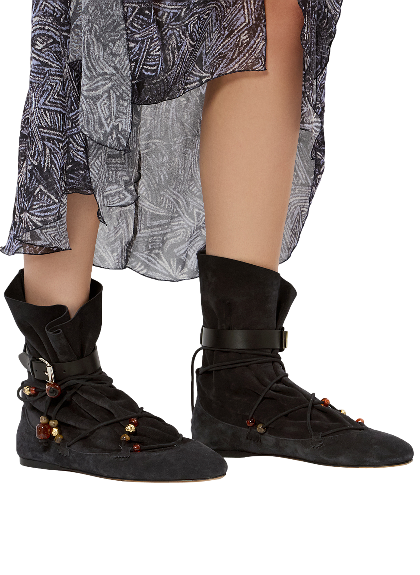 Stiefel Letiz aus Veloursleder in Wickeloptik ISABEL MARANT Schwarz