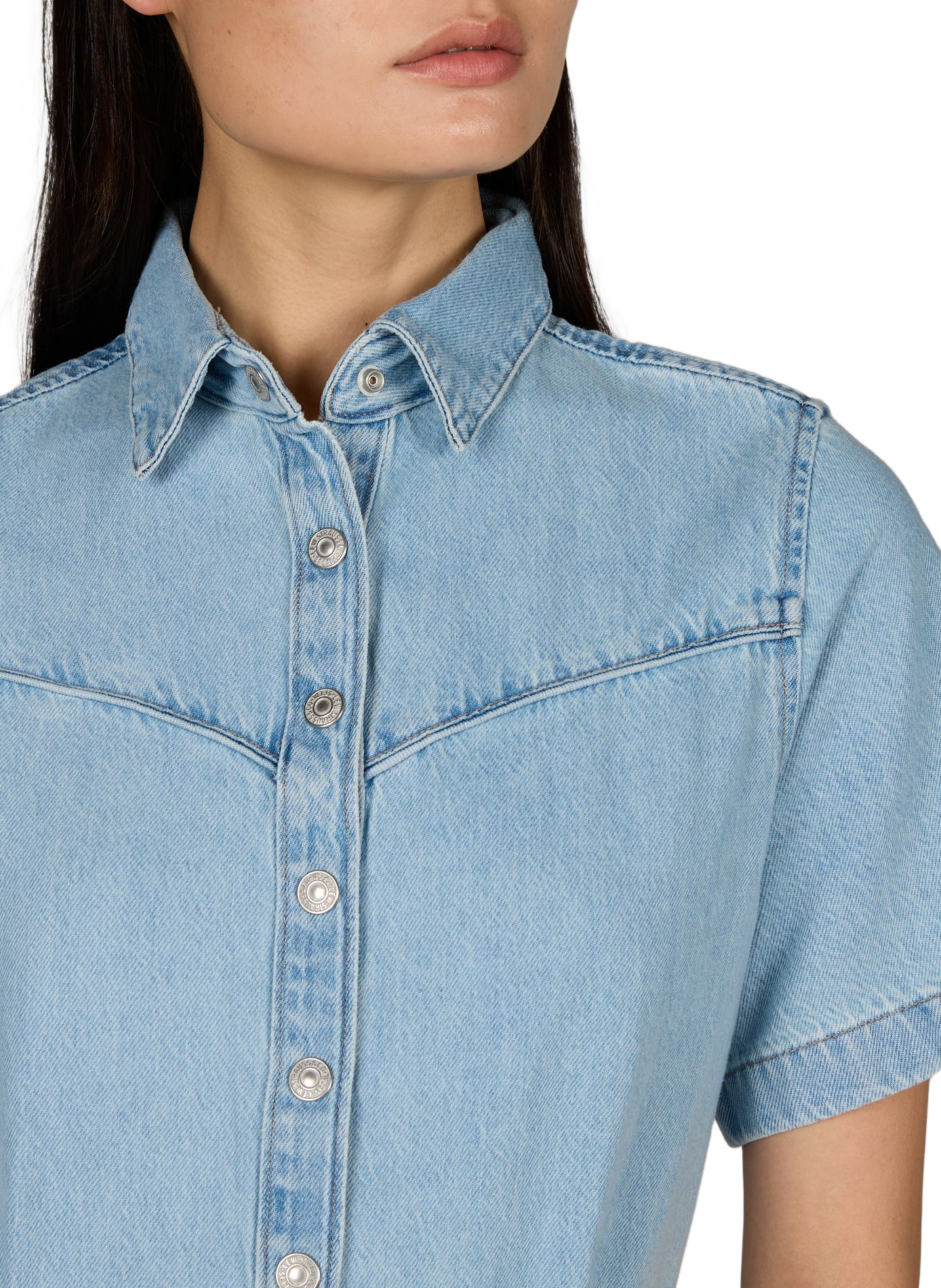 Kurzes Jeanskleid aus Baumwolle LEVI'S Blau