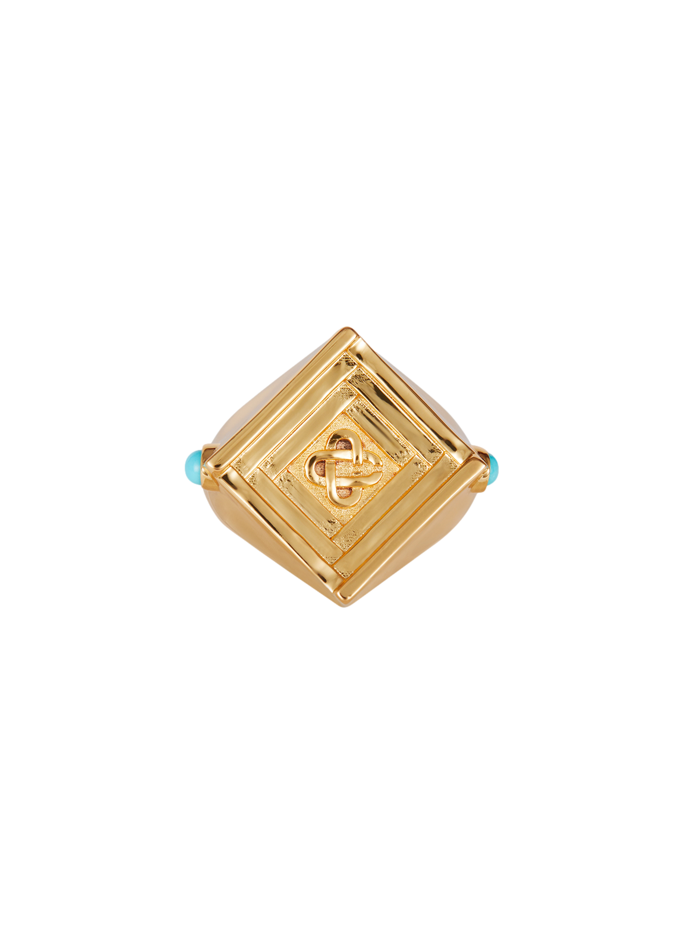 Bague losange à logo et perle CASABLANCA PARIS Doré