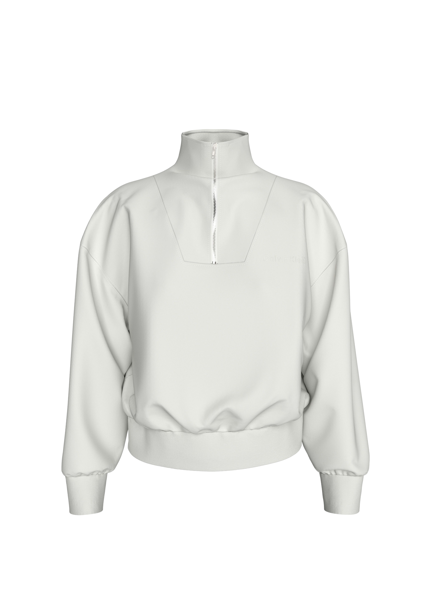 Sweatshirt mit Stehkragen aus Baumwolle CALVIN KLEIN Beige