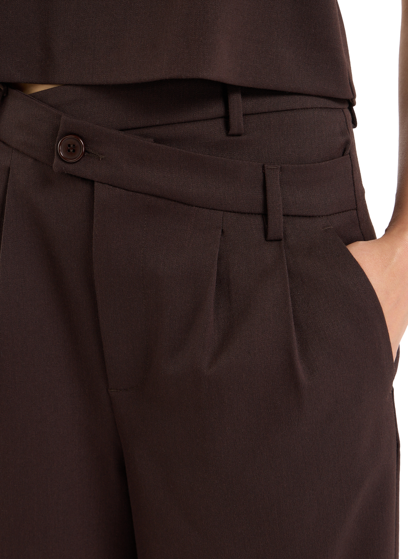 High-waisted wide-leg trousers SAISON 1865 Brown