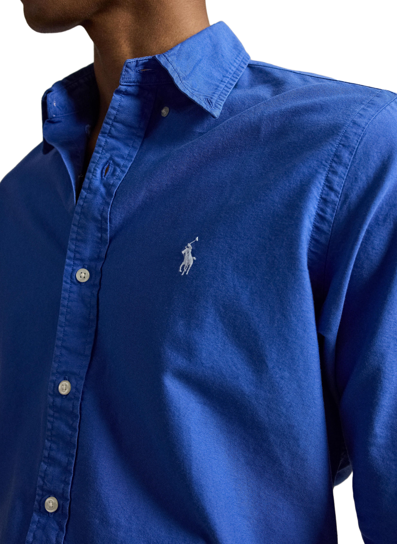 Chemise à manches longues en coton  | Bleu POLO RALPH LAUREN Homme