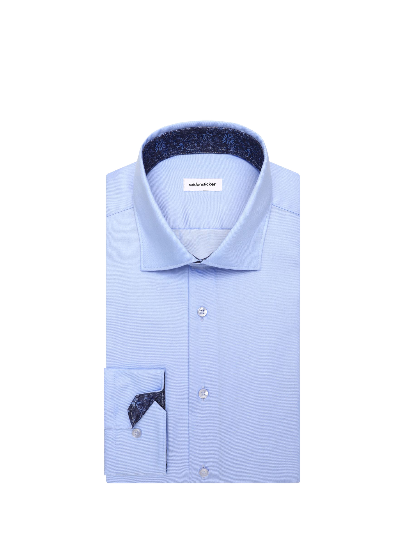 Straight classic collar shirt in cotton SEIDENSTICKER Blue
