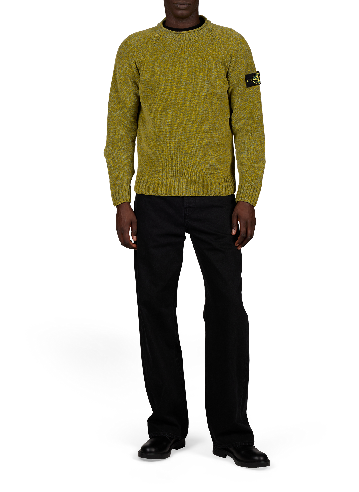 Pull droit en coton STONE ISLAND Kaki