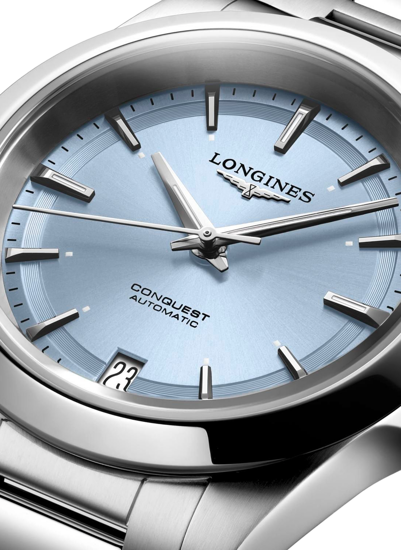 Montre automatique Conquest 2023 en acier inoxydable LONGINES Bleu