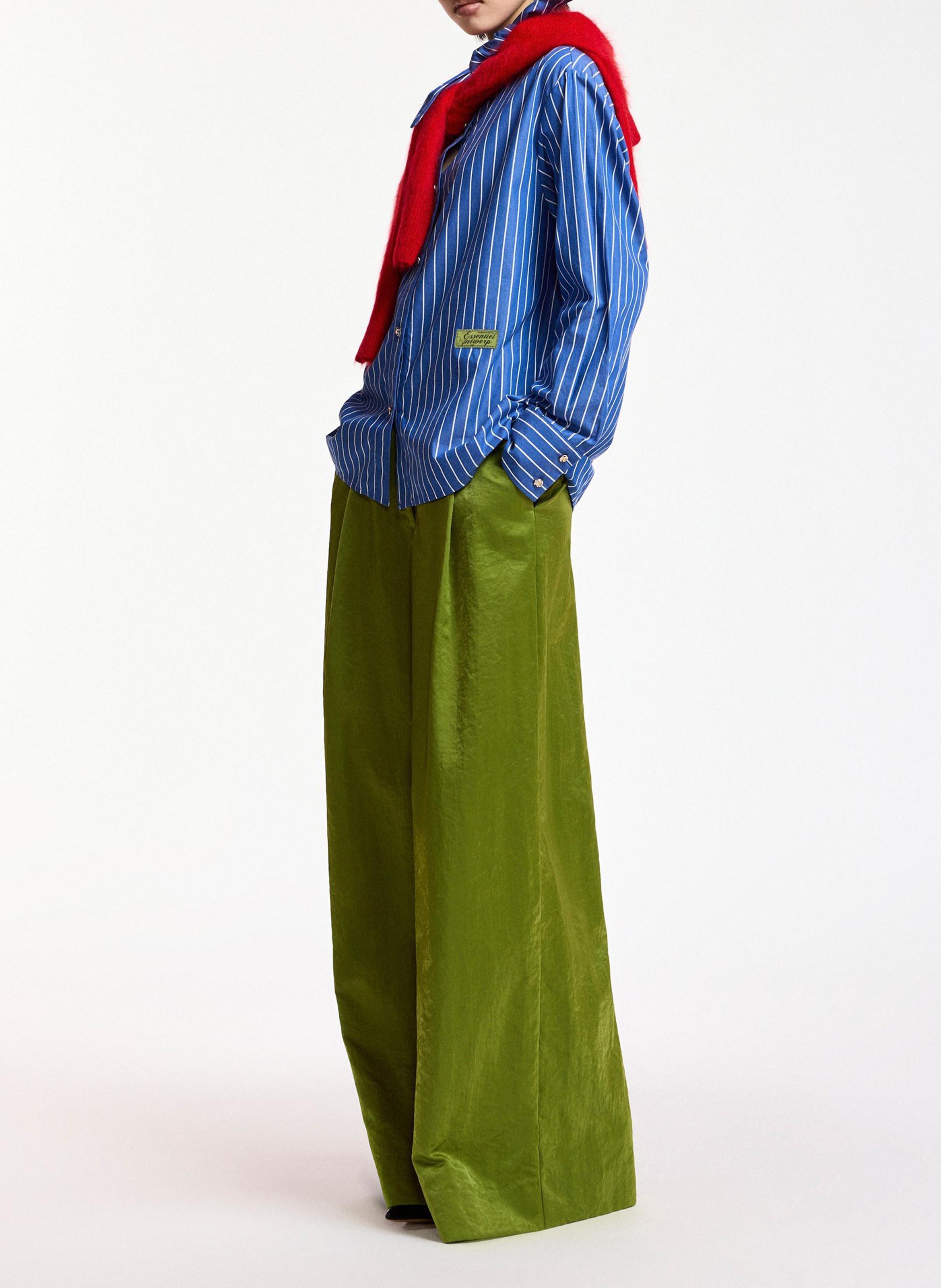 Chemise col en pointe en coton bio kacao ESSENTIEL ANTWERP Bleu