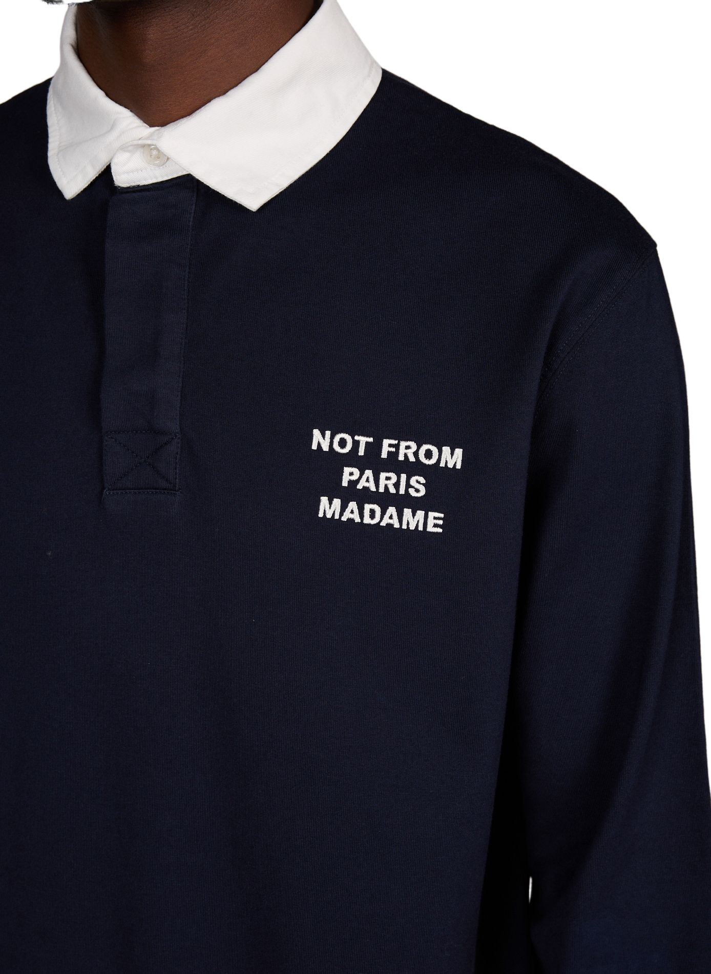 Gerader Polo mit gesticktem Logo aus Baumwolle. DROLE DE MONSIEUR Blau