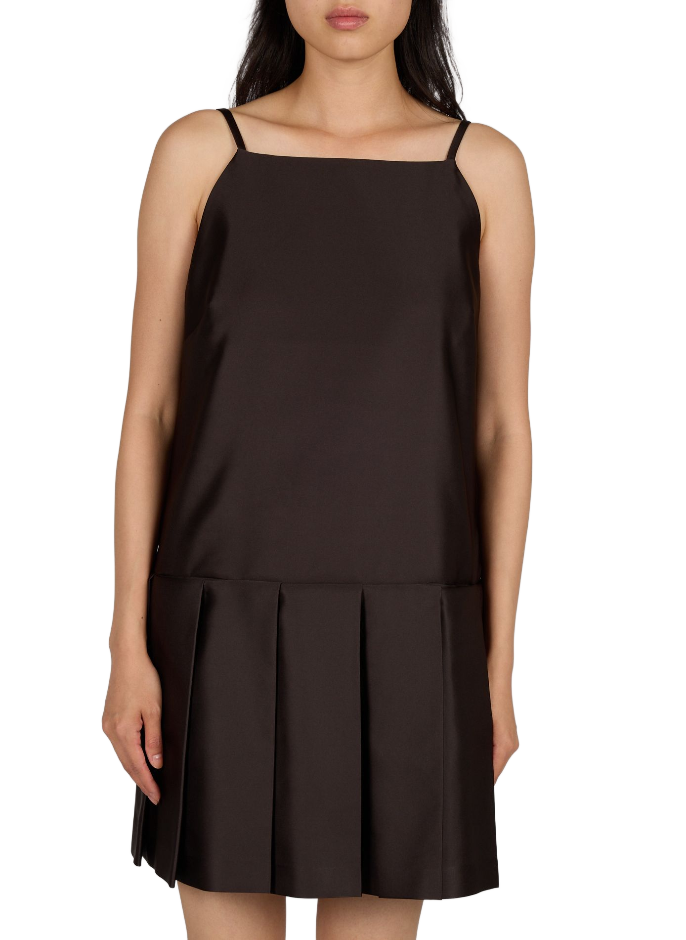 Trägerkleid mit Plisseerock ACNE STUDIOS Braun