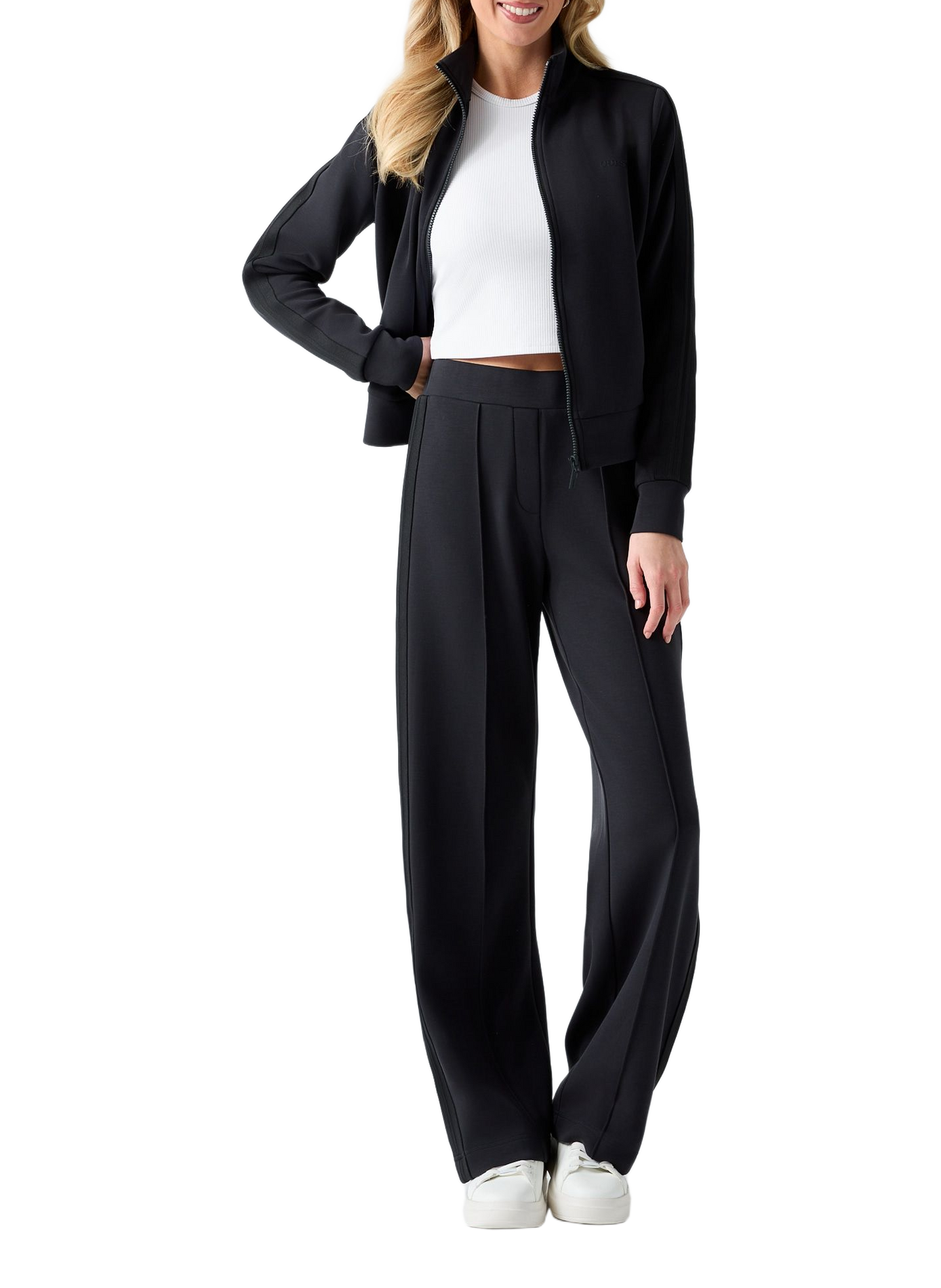 Veste Lyra droite col montant zippée GUESS Noir