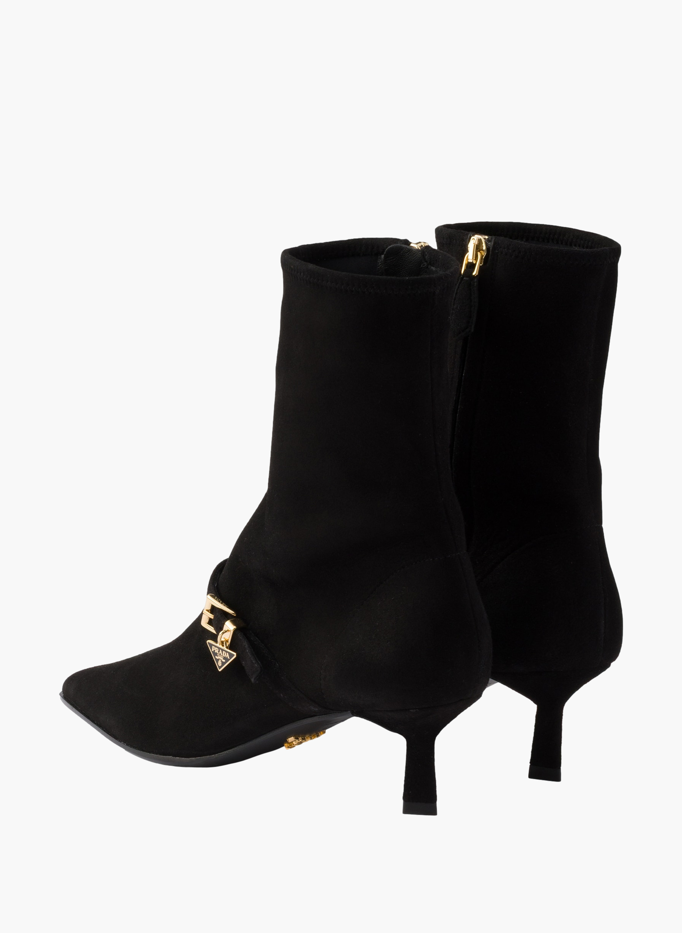 Bottines en veau velours stretch PRADA Noir