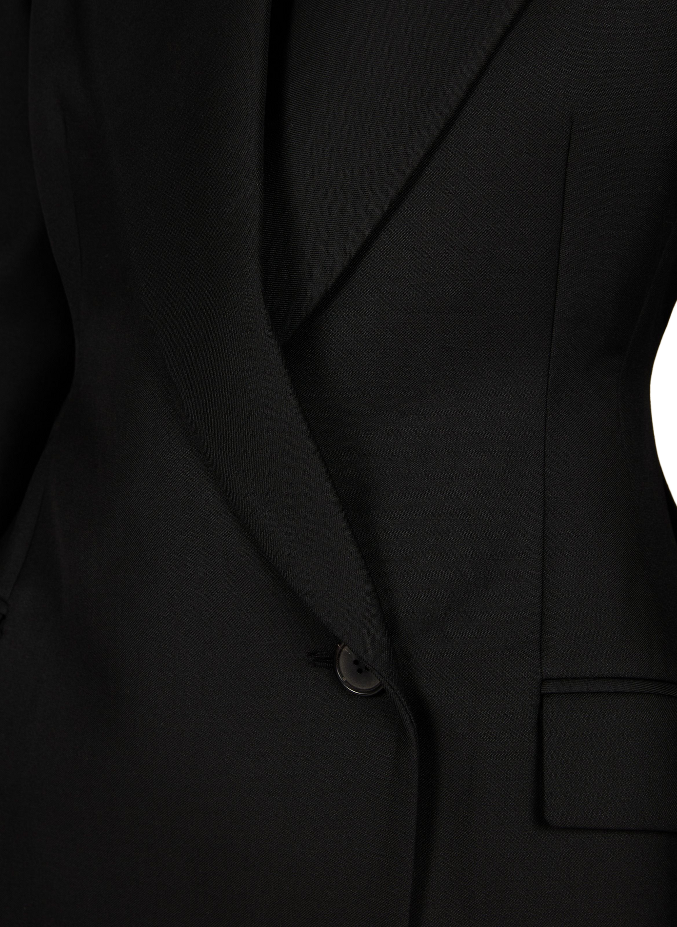 Structured tailored-collar fitted blazer SOURCE UNKNOWN Black
