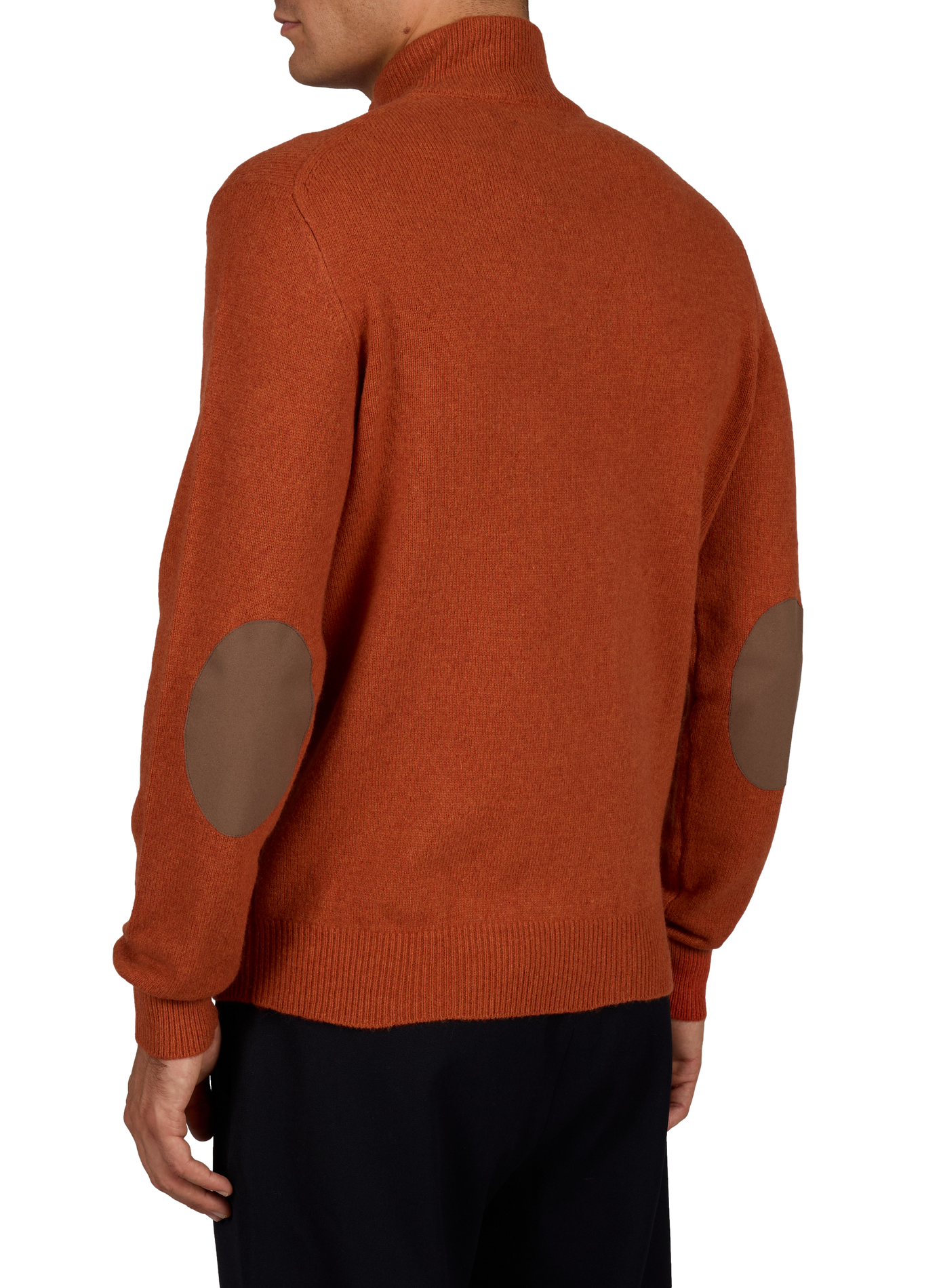 Straight-fit zip-up high-neck wool jumper HACKETT Orange