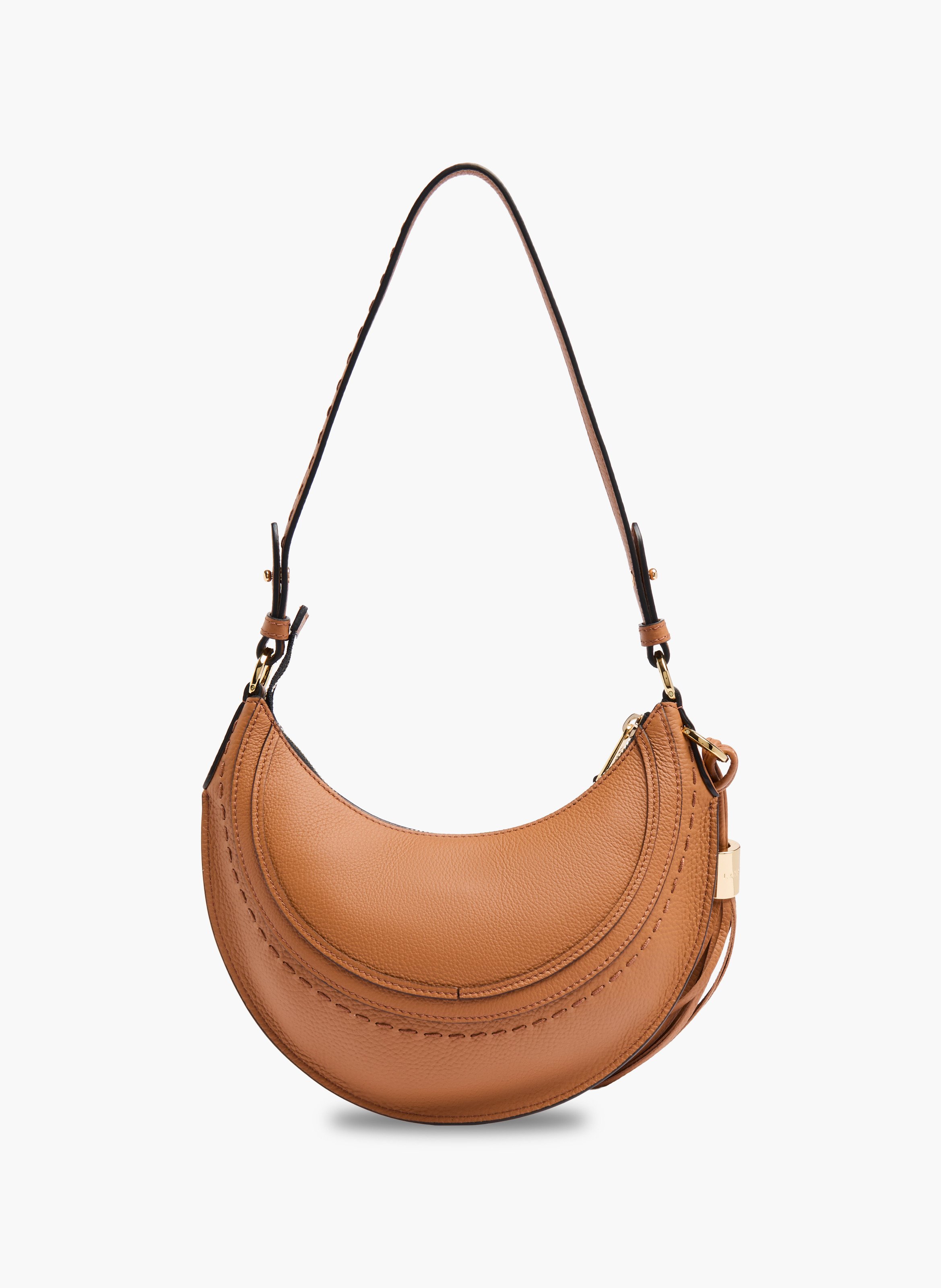 Sac hobohme zip - cuir grainé de vachette lancel, modèle compact à fermeture à glissière et torsade premier flirt. LANCEL Marron