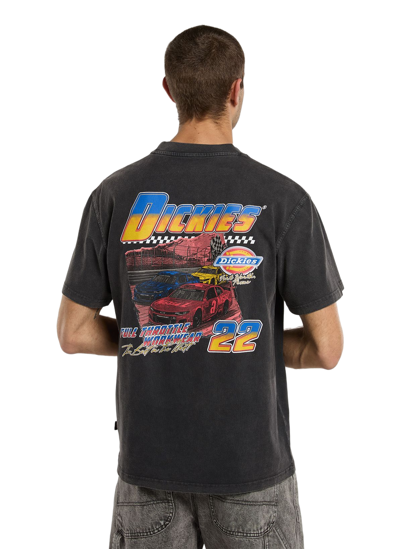 Straight printed cotton t-shirt DICKIES Black
