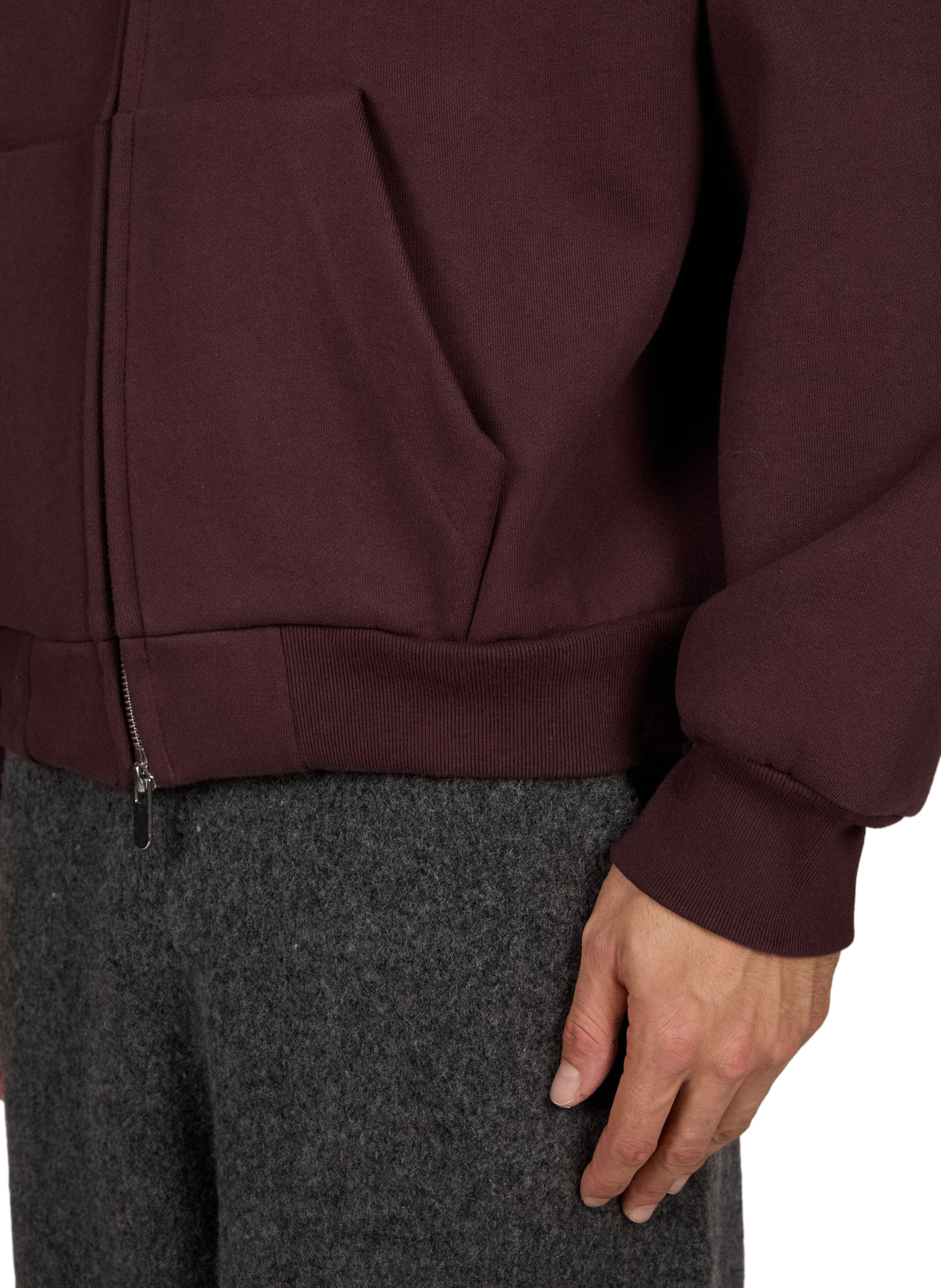 Plain oversized zip-up hoodie SEVENTH Purple