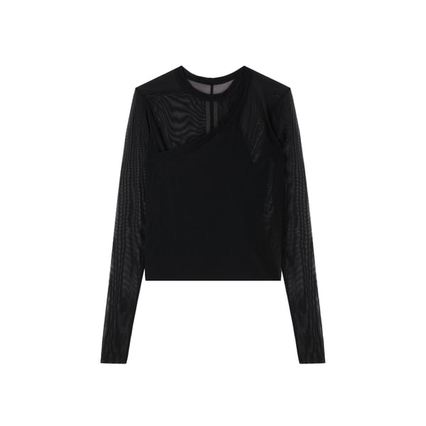 Top asymétrique en mesh