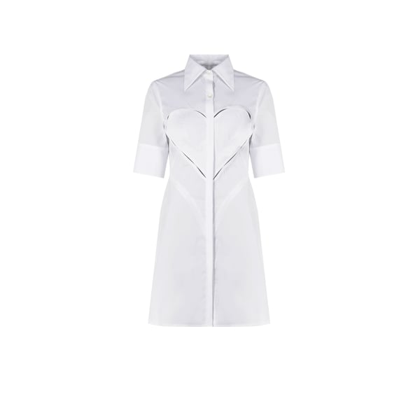 Robe chemise en popeline de coton