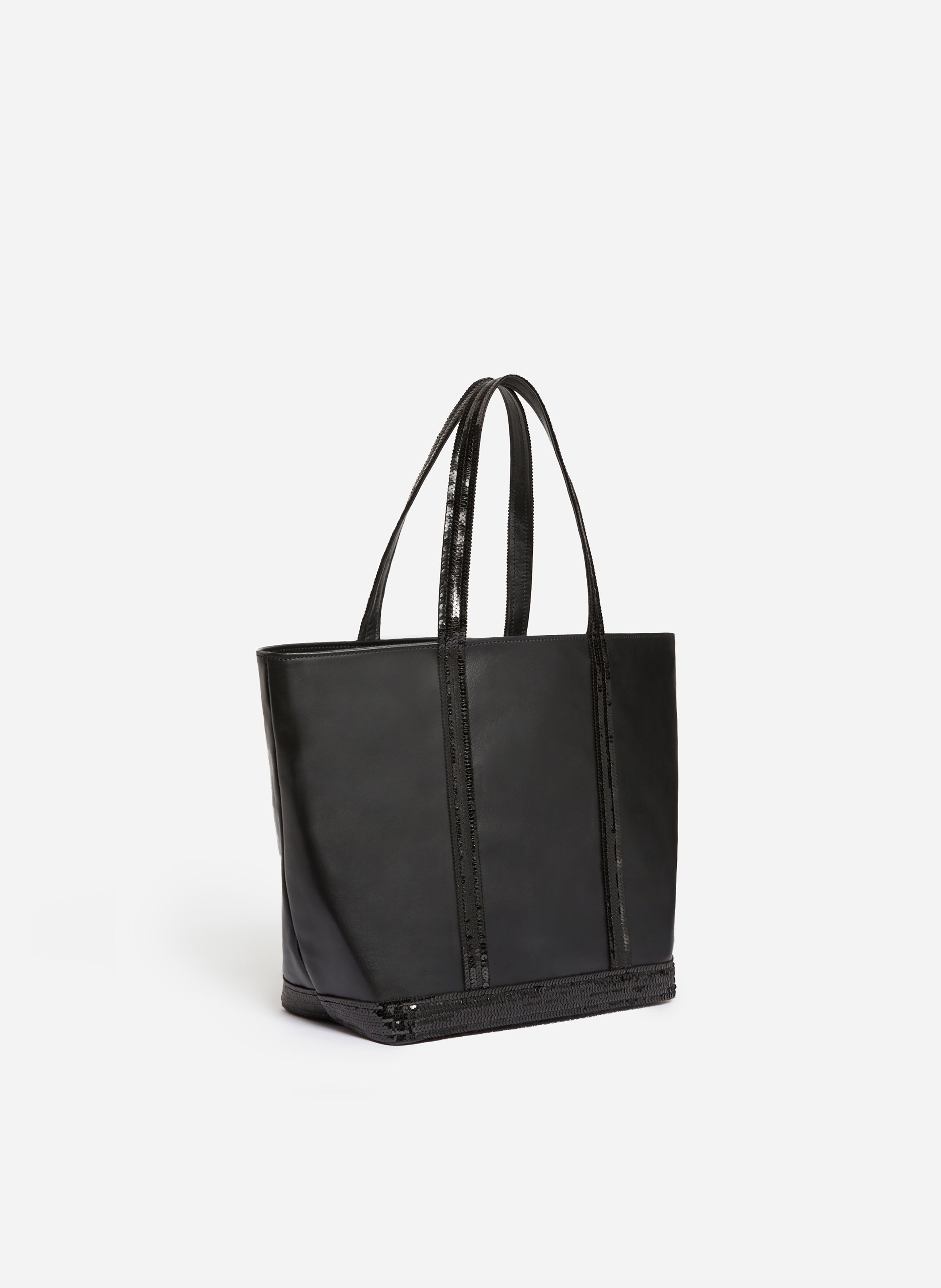 Cabas M Zippé En Cuir Lisse VANESSA BRUNO Noir