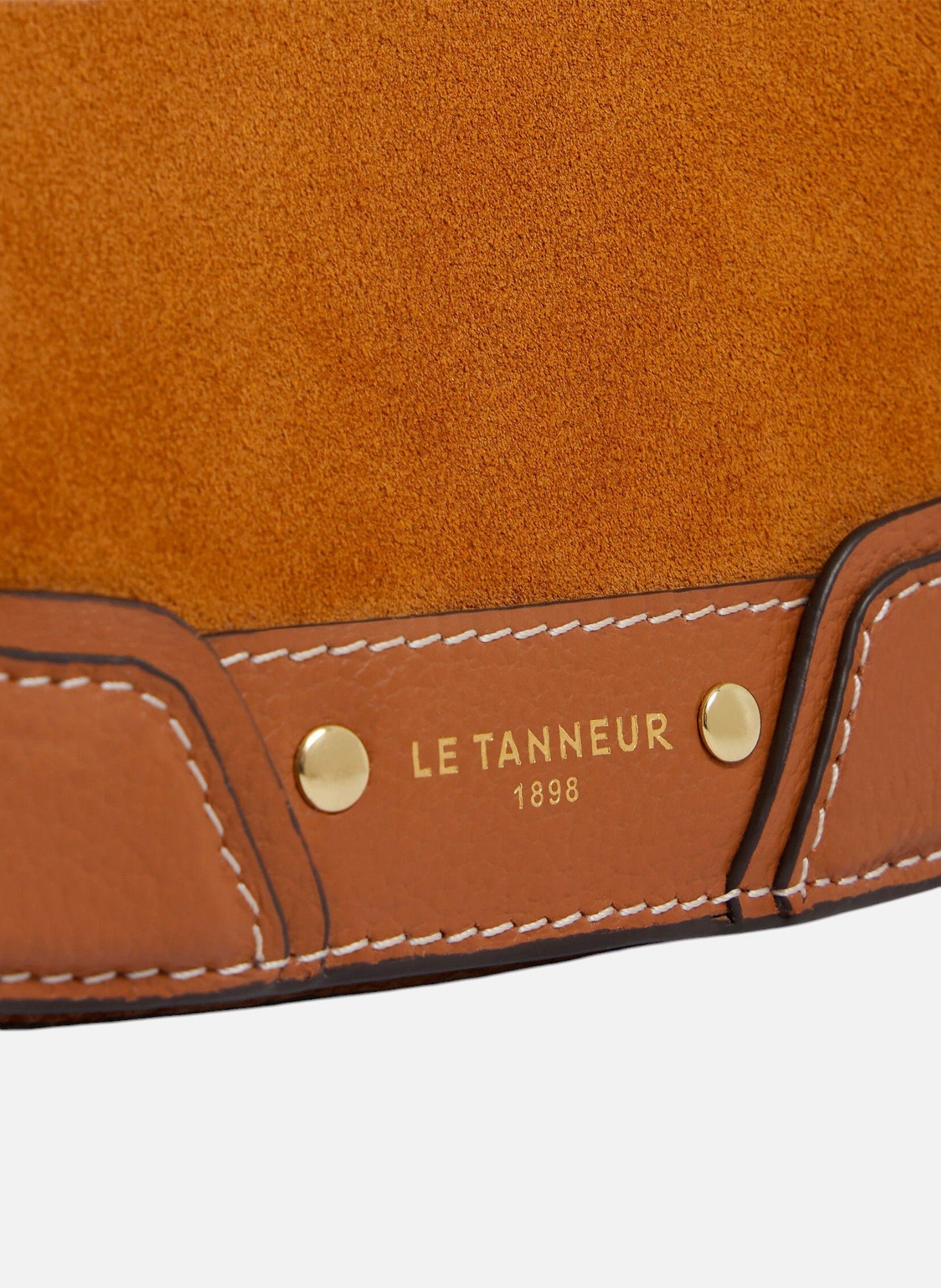 Petit sac bandoulière ella en cuir grainé et nubuck LE TANNEUR Marron