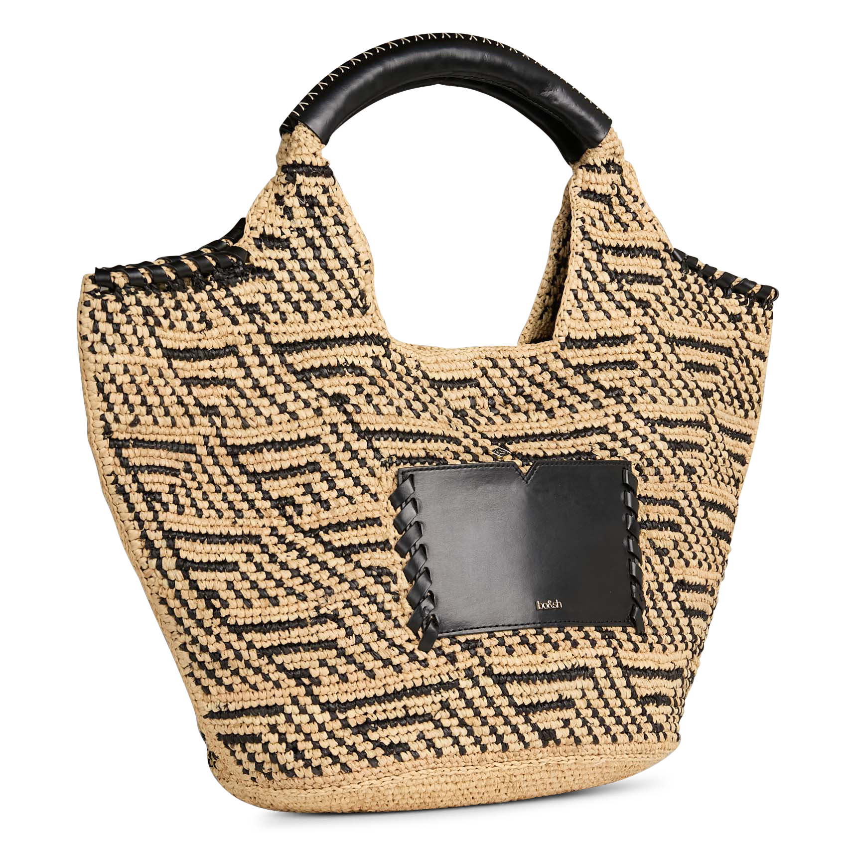 Panier en raphia ara BA&SH Noir