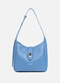 Small bucket bag - Top Double  Bleu santorin - in - argent