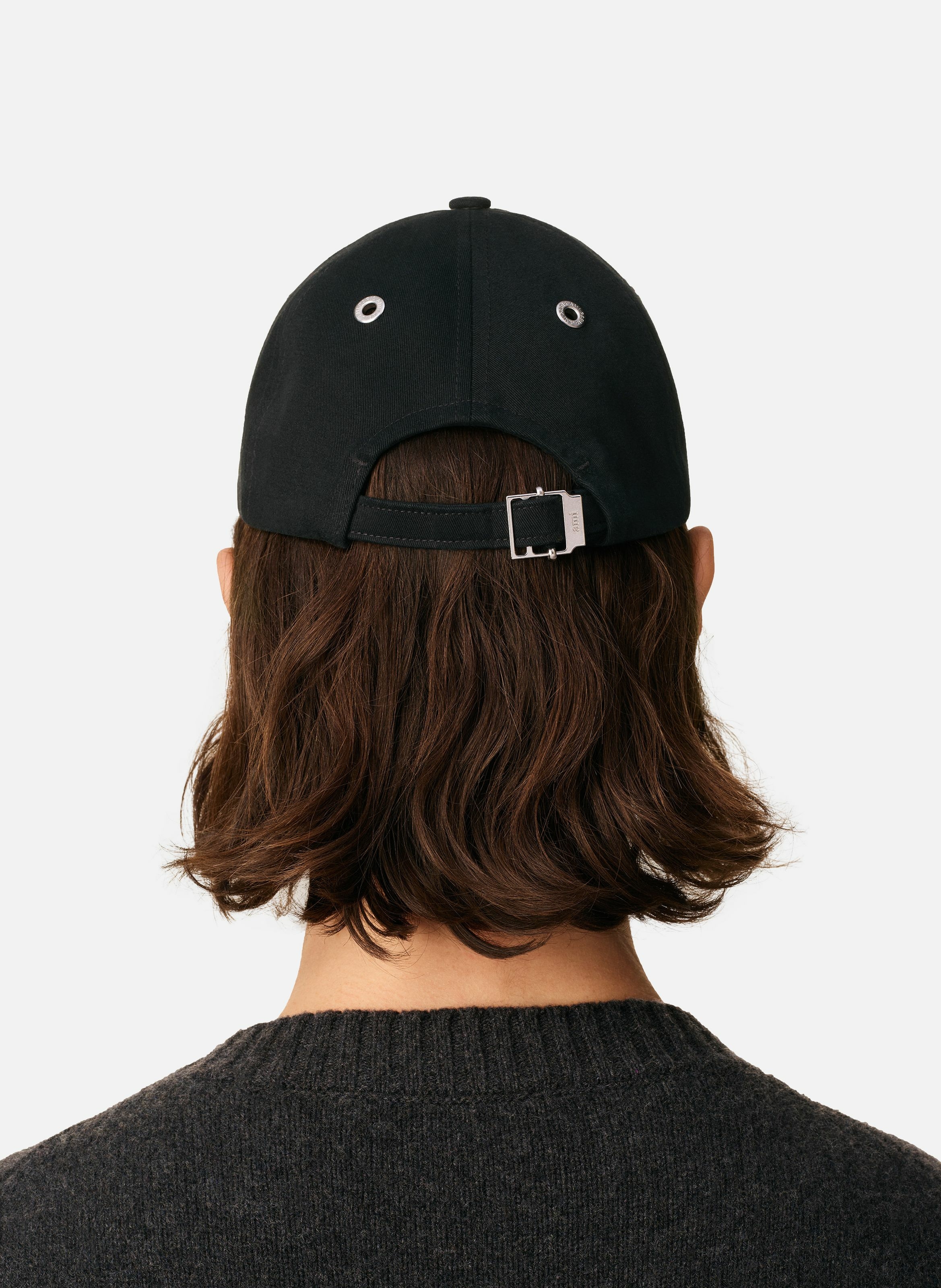 Casquette broderie ami de coeur rouge unisexe AMI PARIS Noir