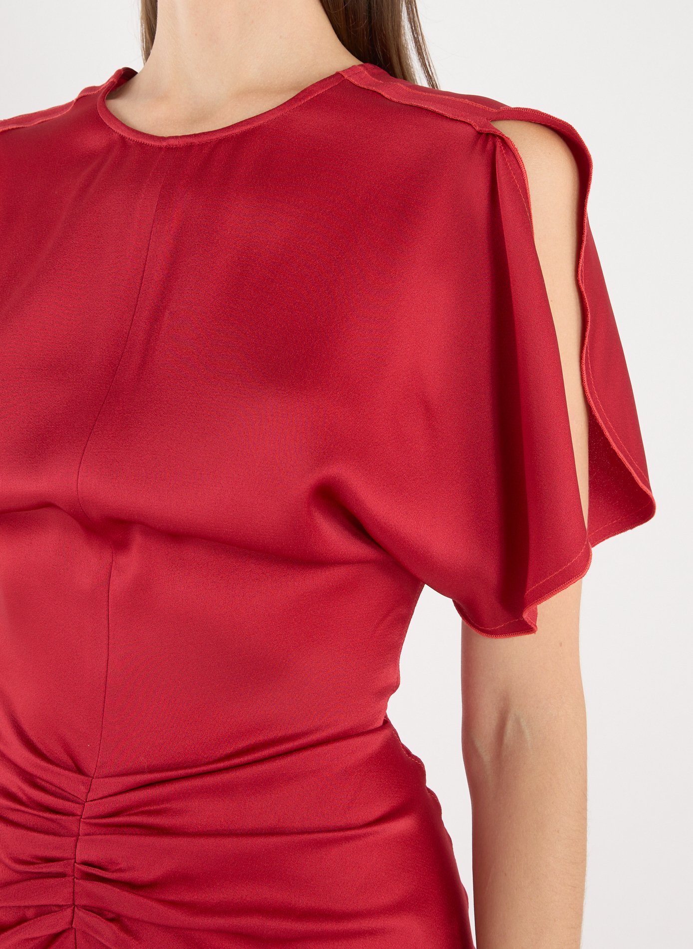 Ruched Maxi dress VICTORIA BECKHAM Red