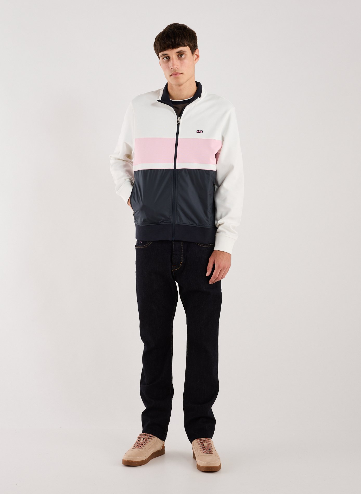 Cotton-blend zip-up sweatshirt EDEN PARK Pink