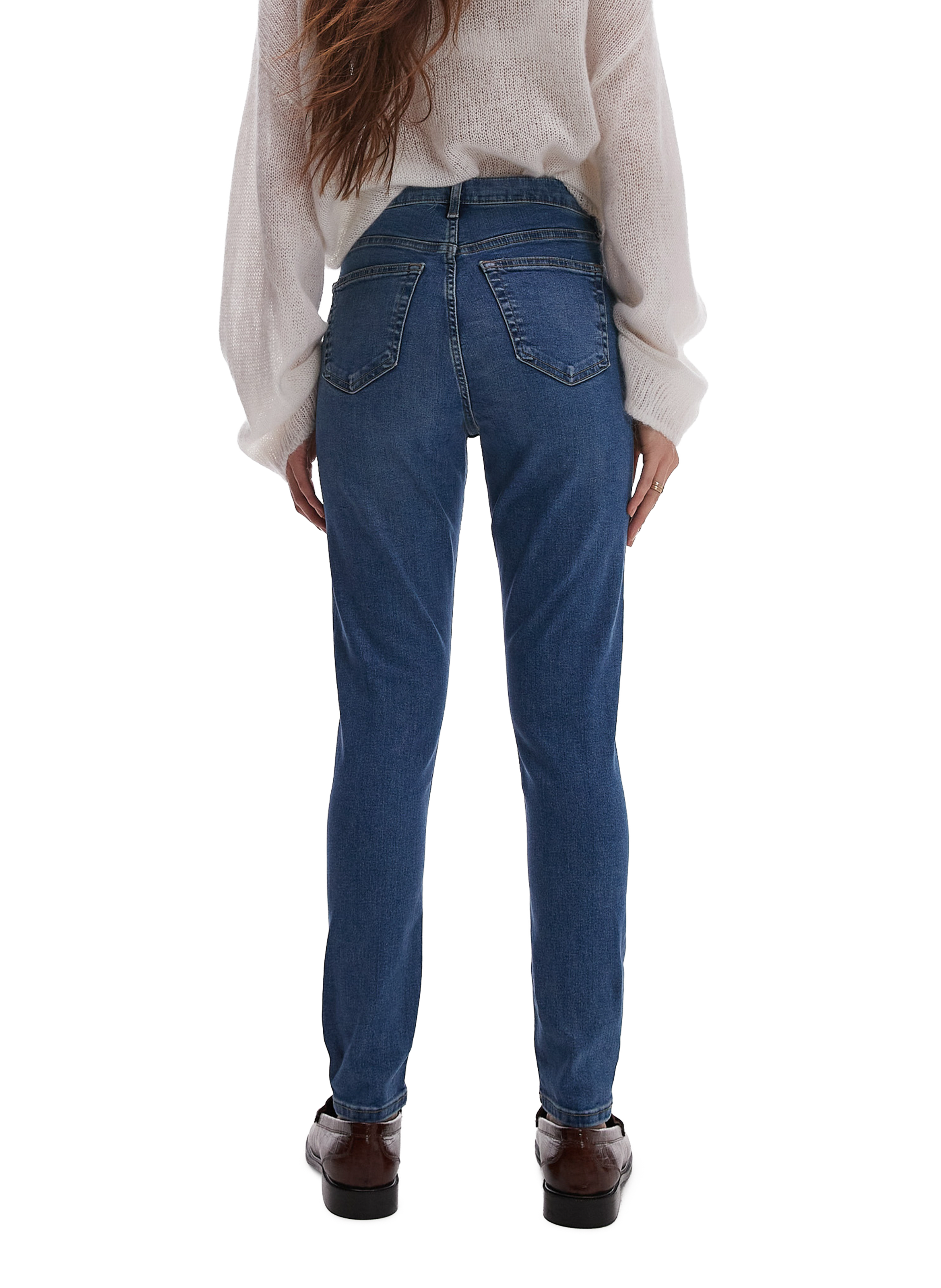 Cotton-blend slim-fit jeans TOPSHOP Blue