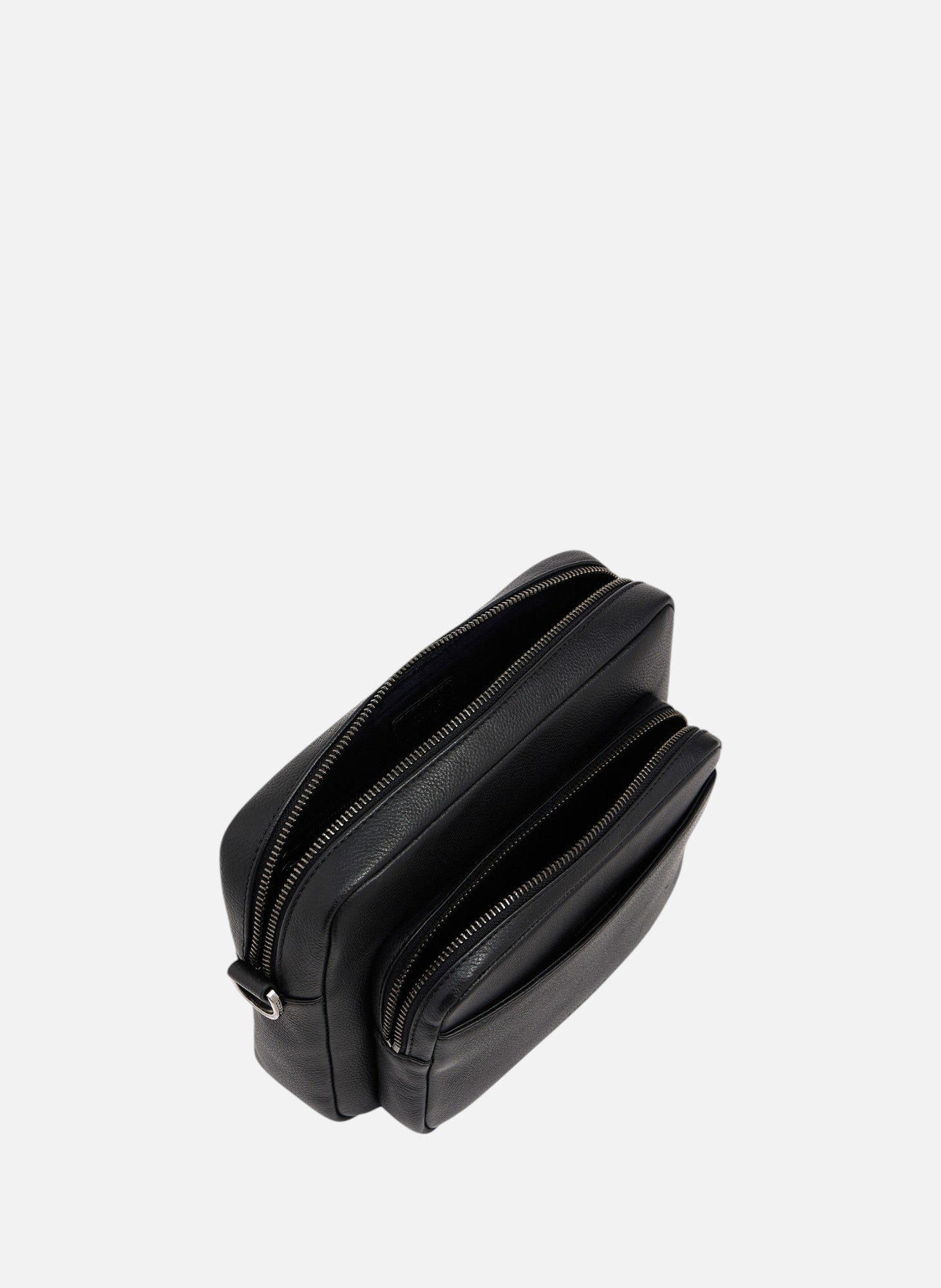 Petit sac bandoulière marceau en cuir grainé LE TANNEUR Noir