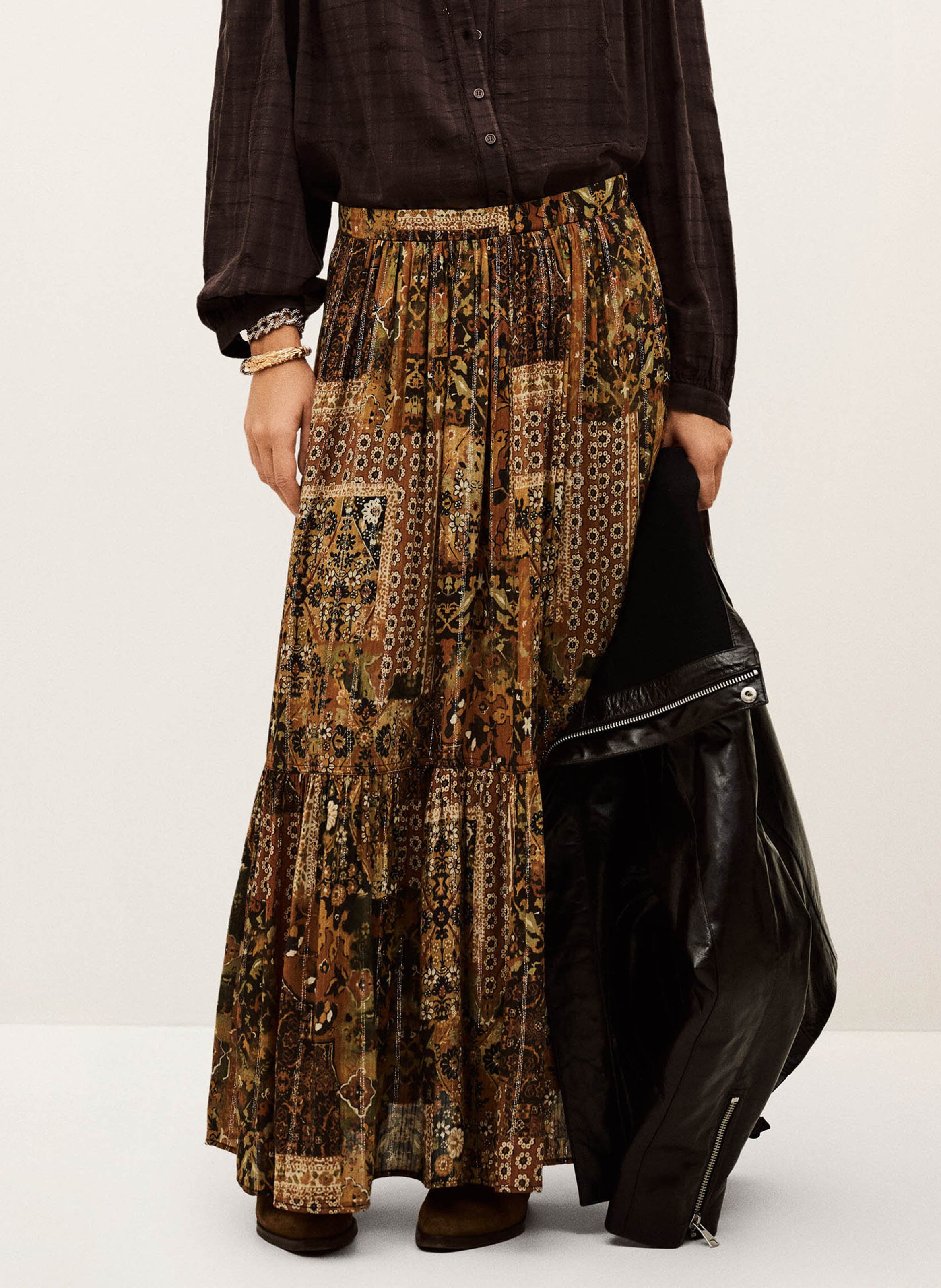 Jupe longue imprimée pisca BA&SH Orange