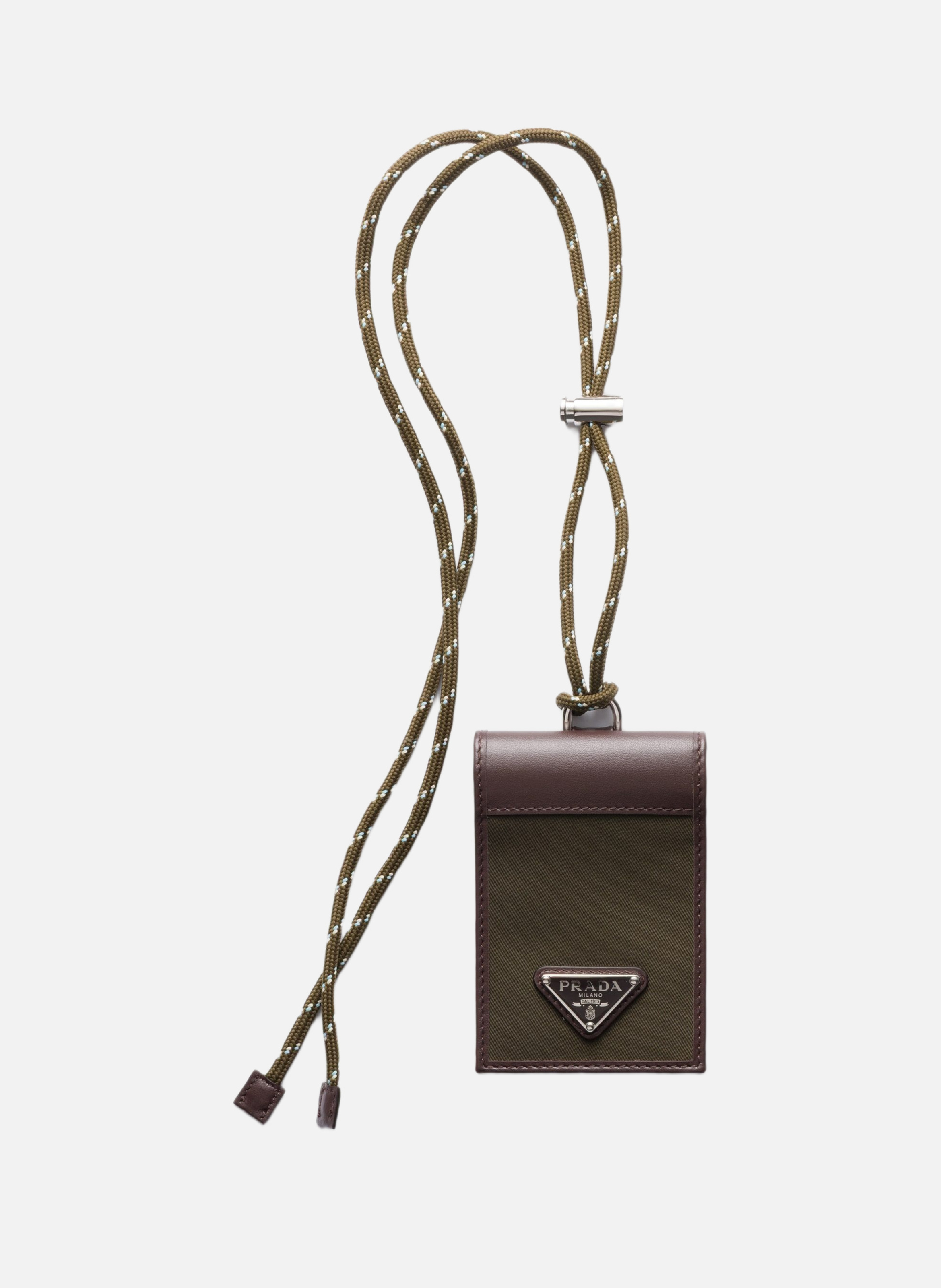 Porte-cartes prada speedrock en re-nylon et cuir a PRADA Vert