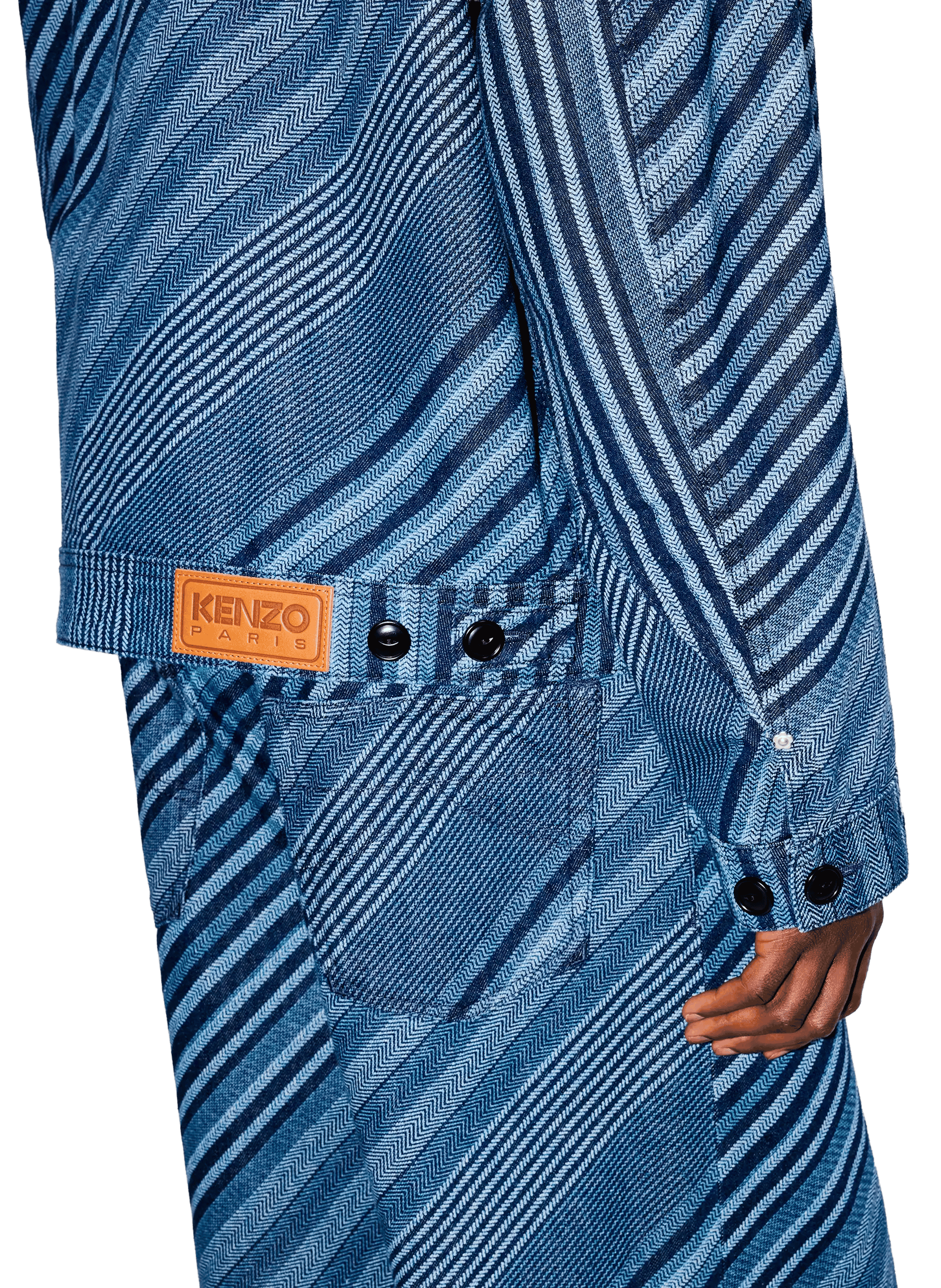 Striped denim jacket KENZO Blue