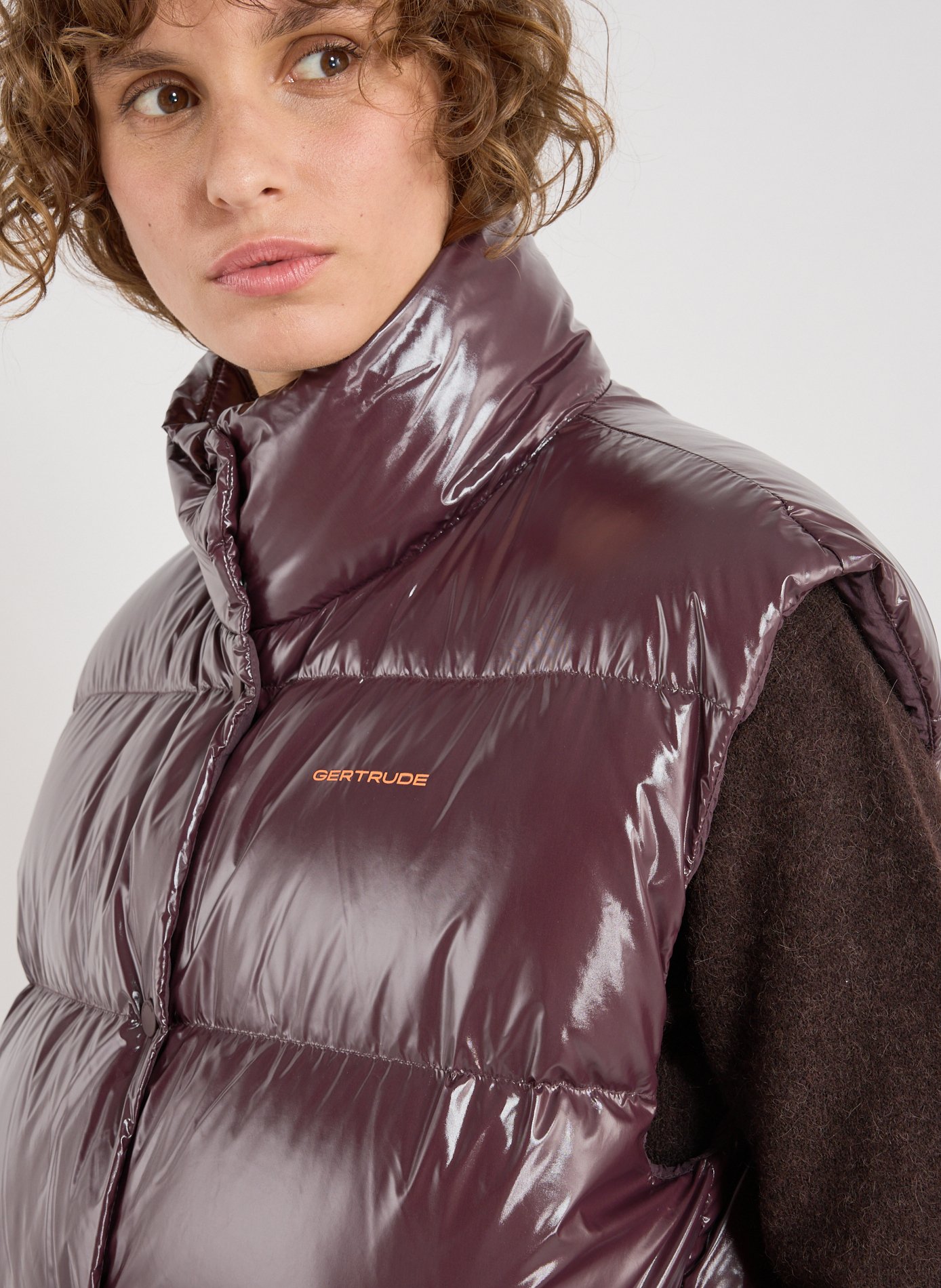 Quilted sleeveless puffer jacket with high neck GERTRUDE ET GASTON Red