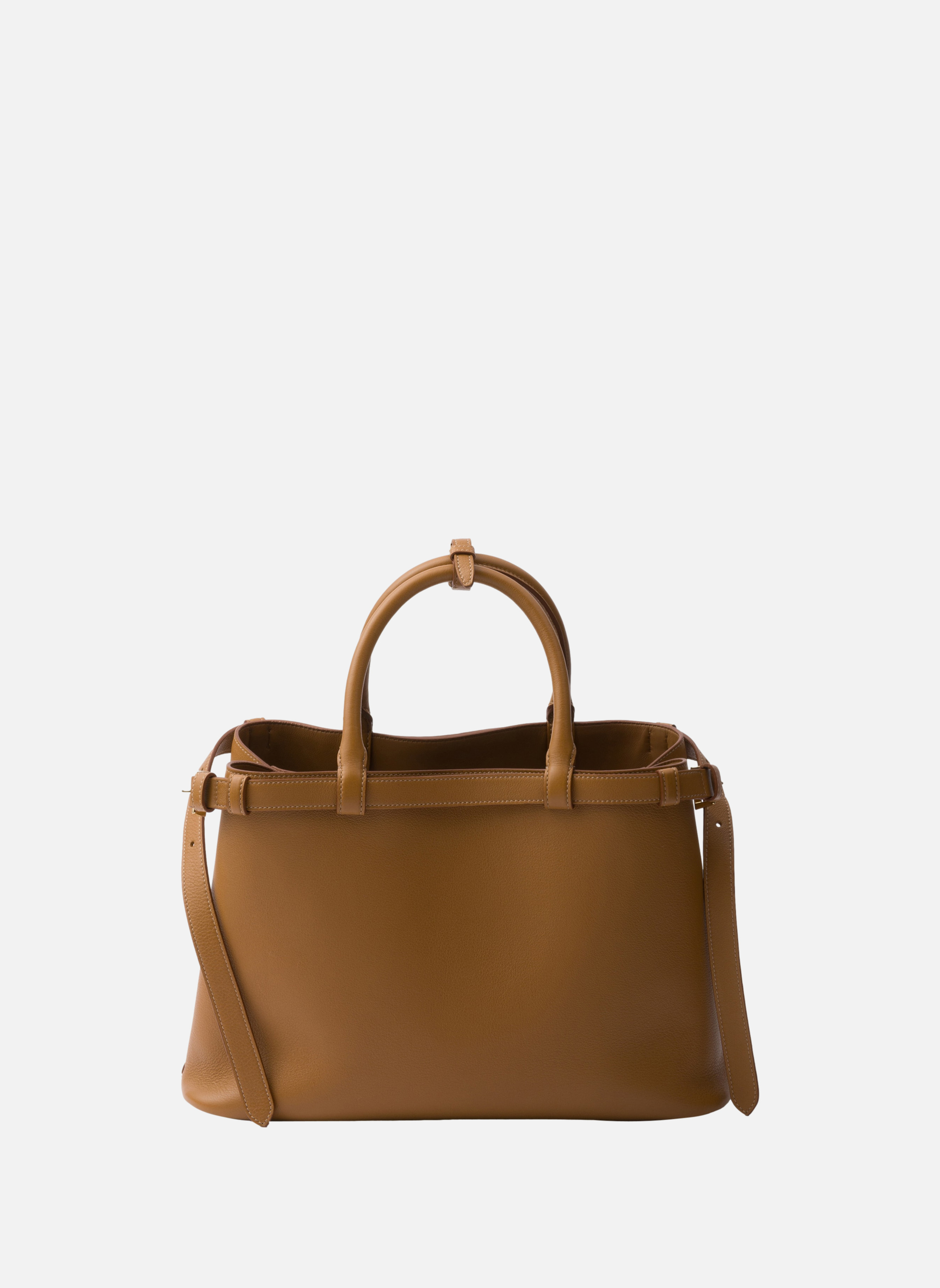 Sac prada buckle en cuir avec double ceinture PRADA Marron