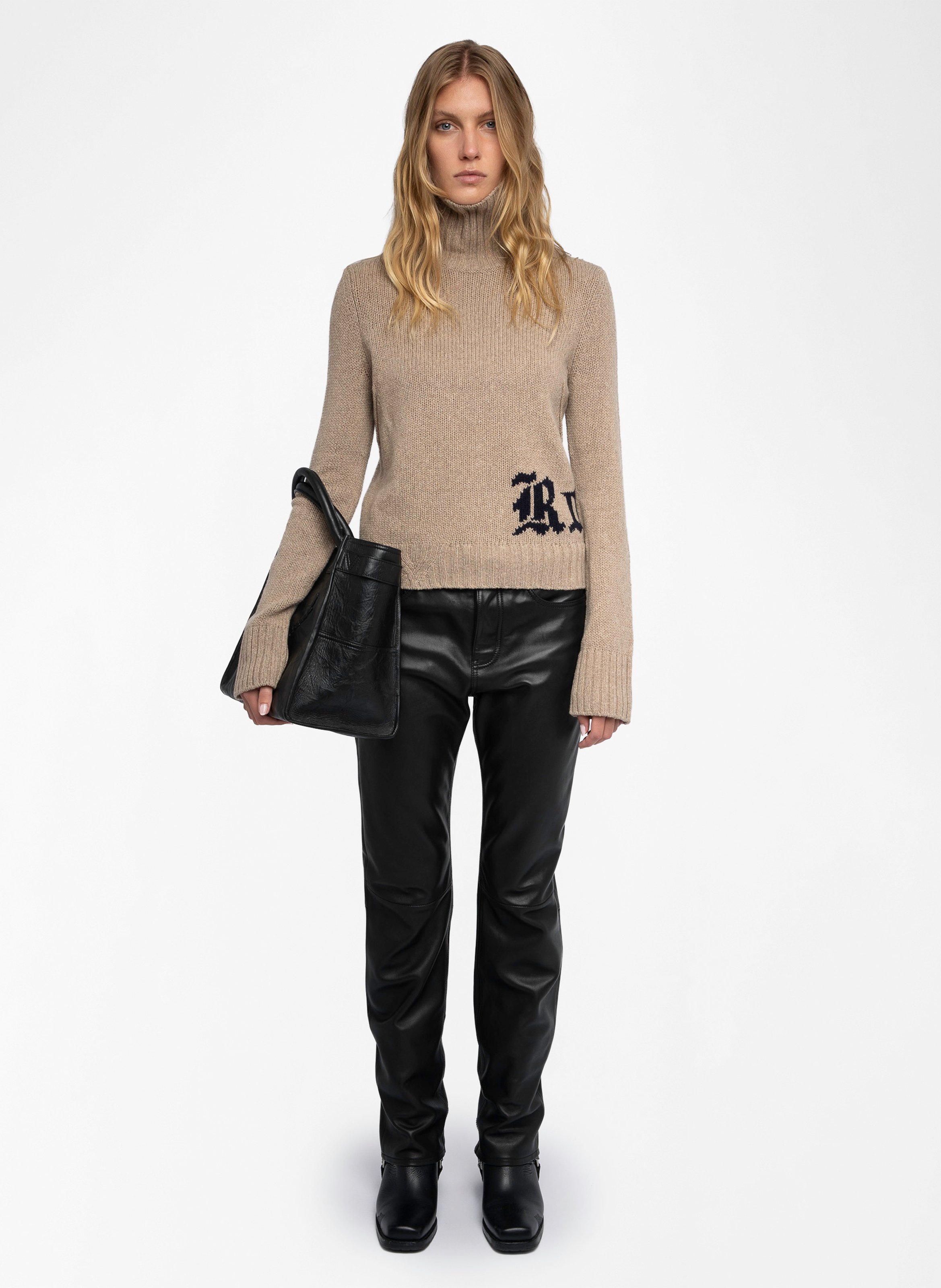 Pull imprimé en laine mérinos nalma ZADIG&VOLTAIRE Beige