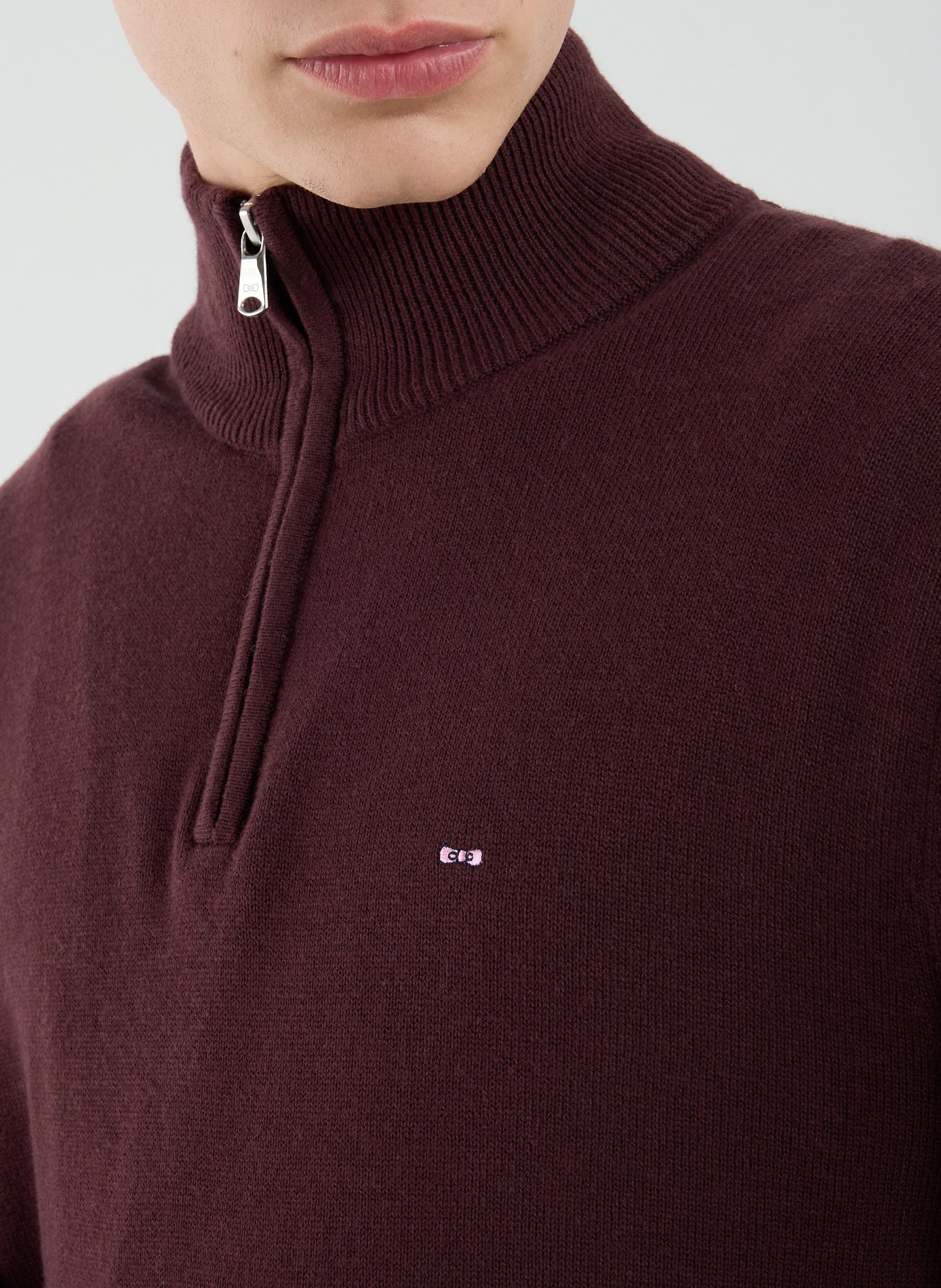 Wool and cotton zip-up sweater EDEN PARK Red