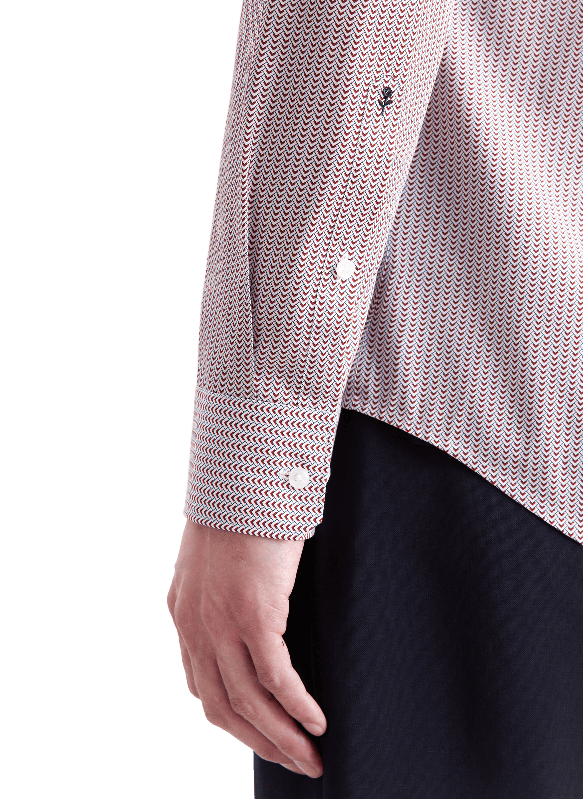 Chemise col classique à rayures en coton SEIDENSTICKER Rouge