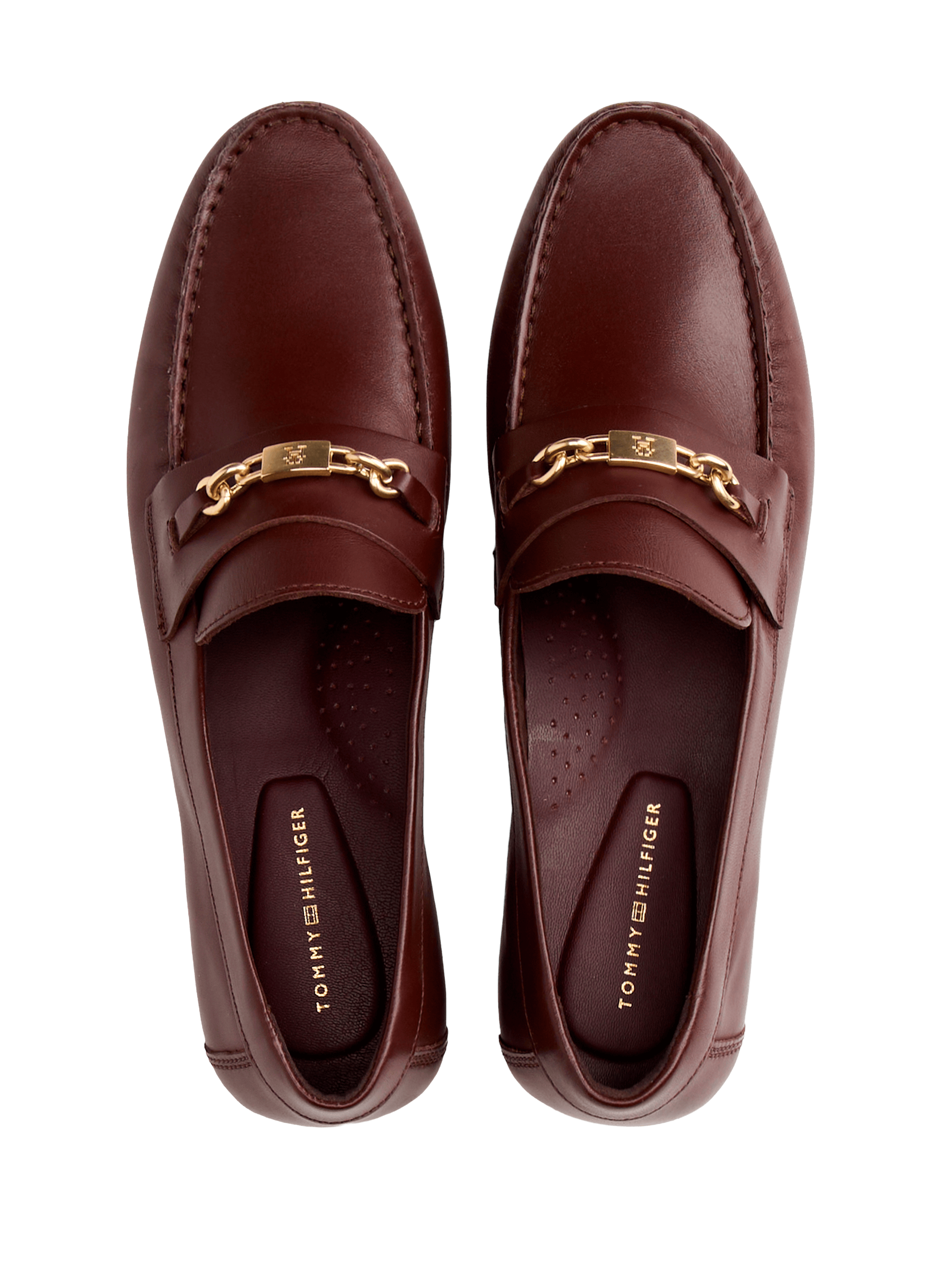 Loafers with smooth leather and bit detail TOMMY HILFIGER Brown