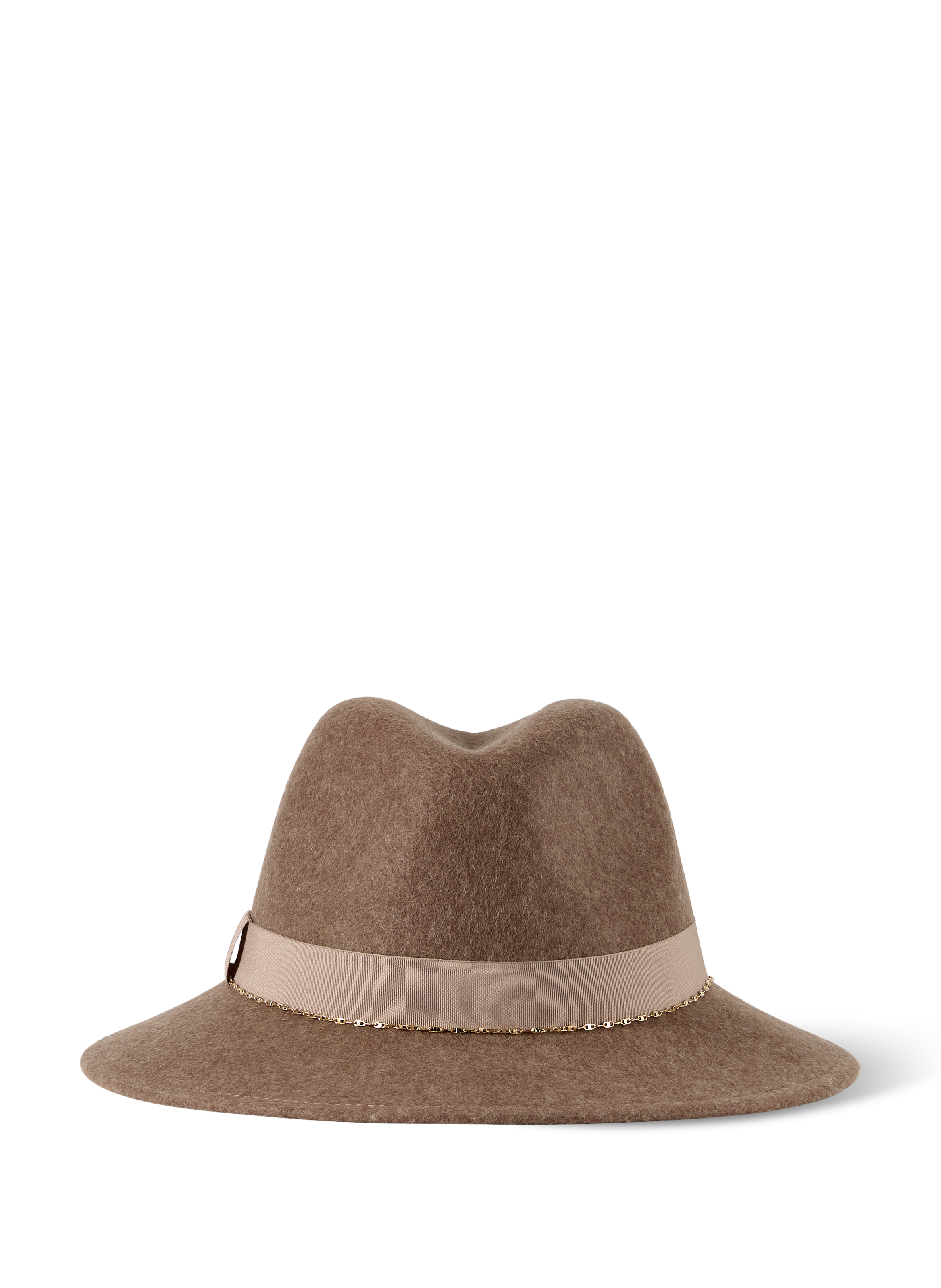 Chapeau en feutre chiné AU PRINTEMPS PARIS Marron