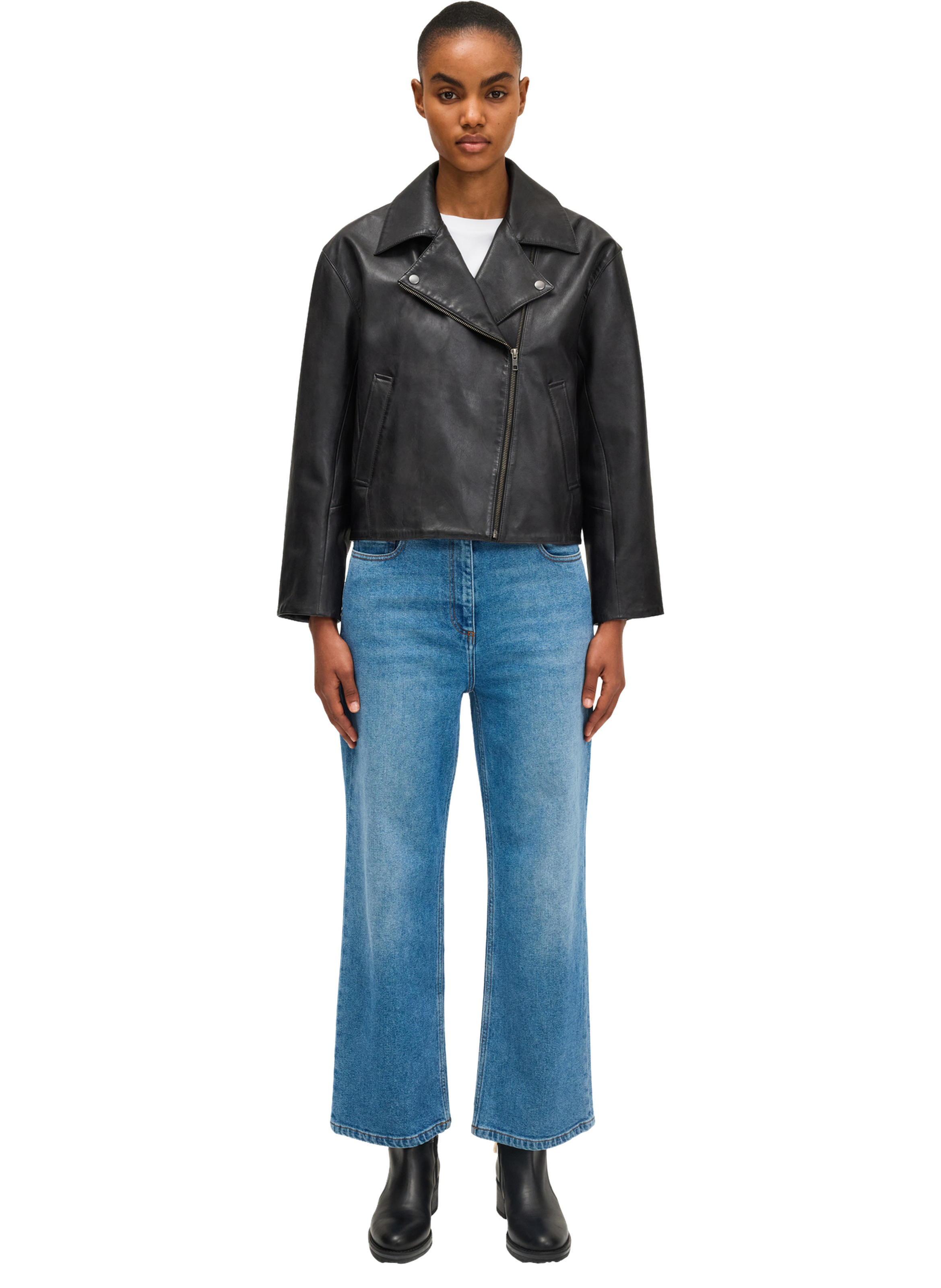 Blouson en cuir vieilli - nahe PABLO Noir